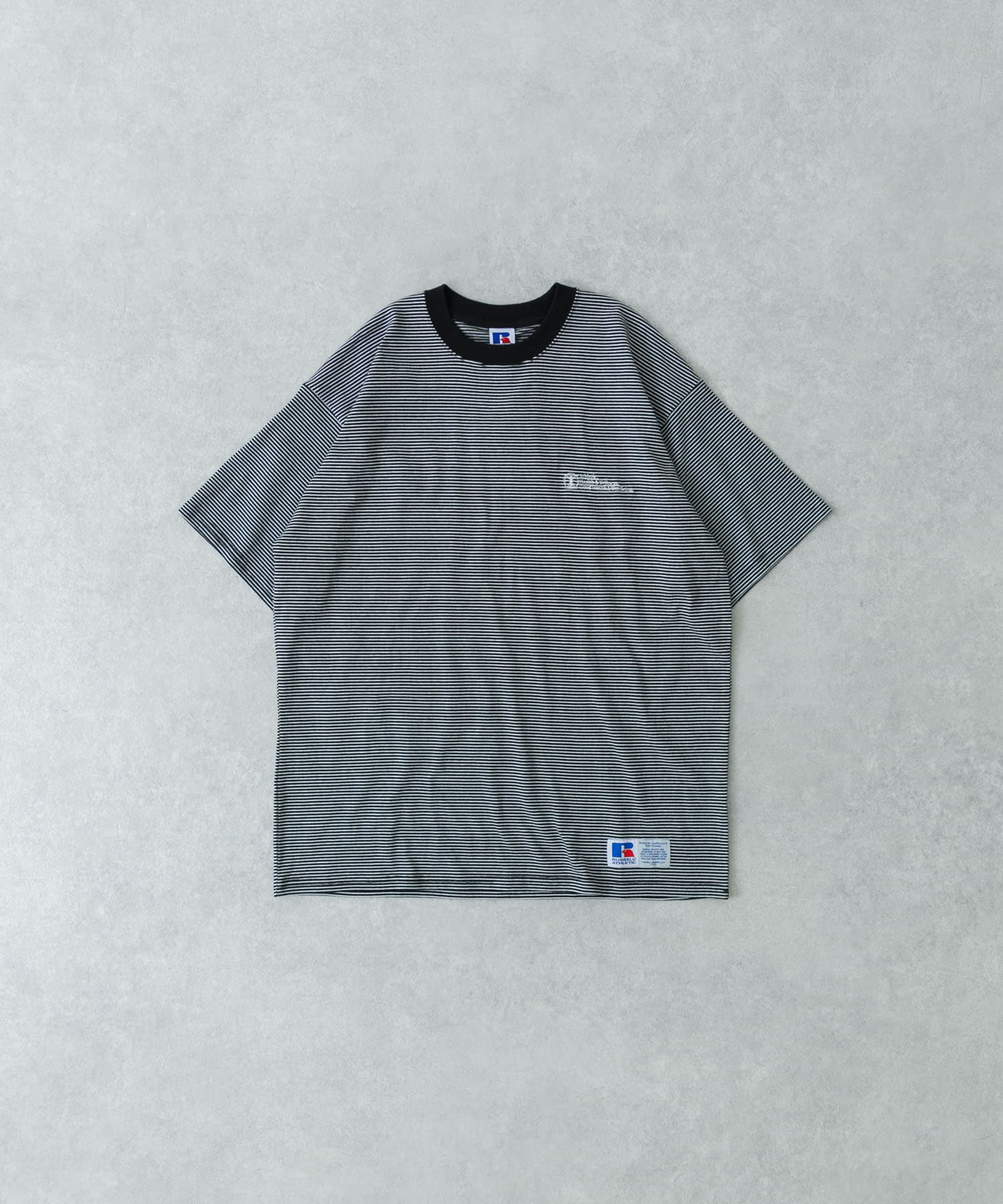 『別注』RUSSELL ATHLETIC×UR　BORDER SHORT-SLEEVE TEE BLACK M
