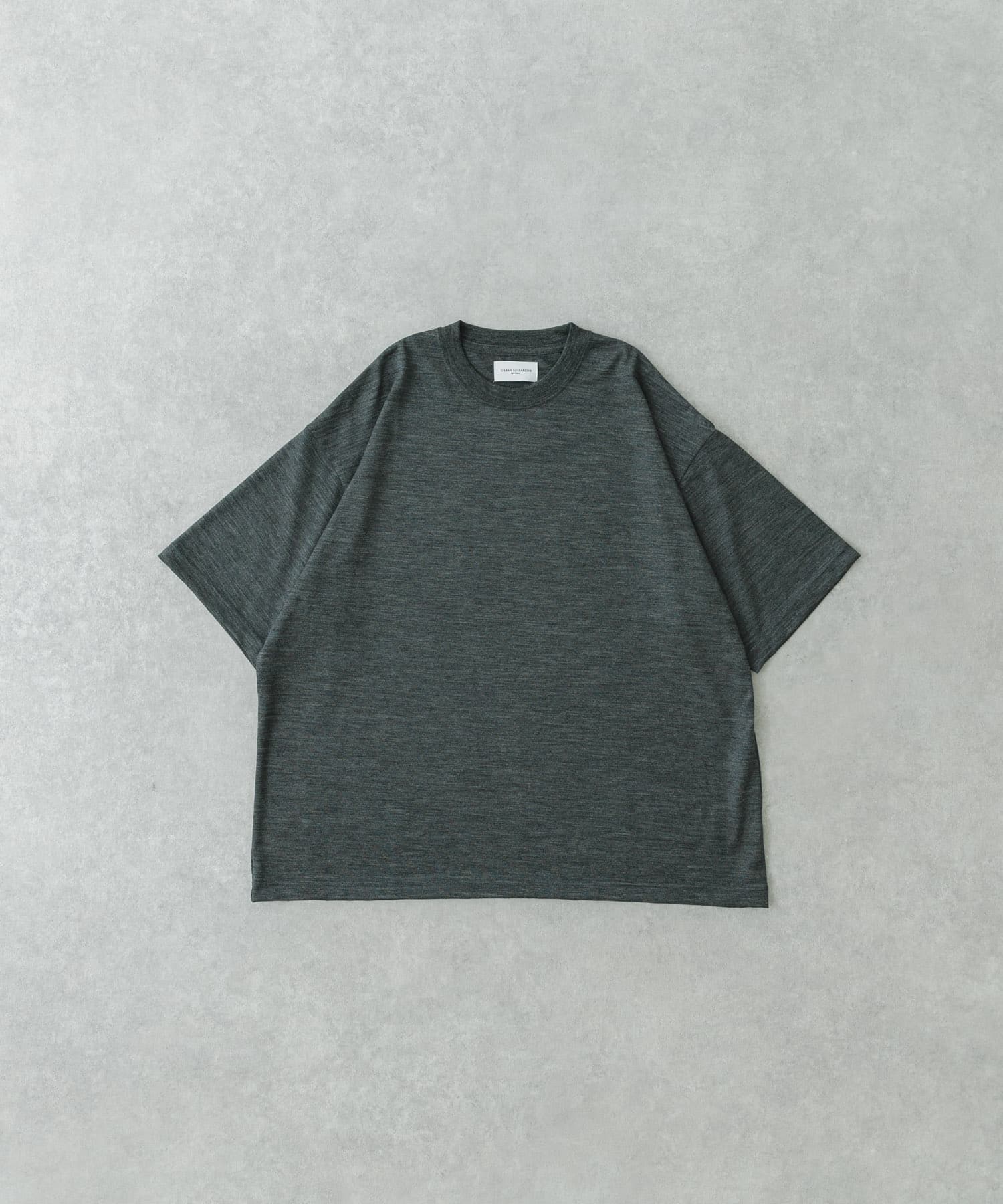 new basic　ウォッシャブルメリノウールショートスリーブTシャツ CHARCOAL M