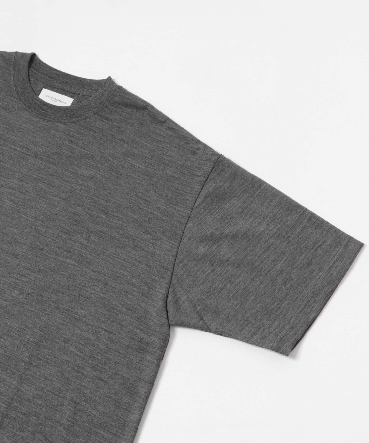 new basic　ウォッシャブルメリノウールショートスリーブTシャツ CHARCOAL M