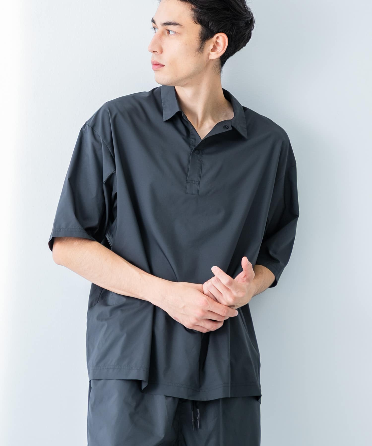 SHADOW RIP リブポロシャツ