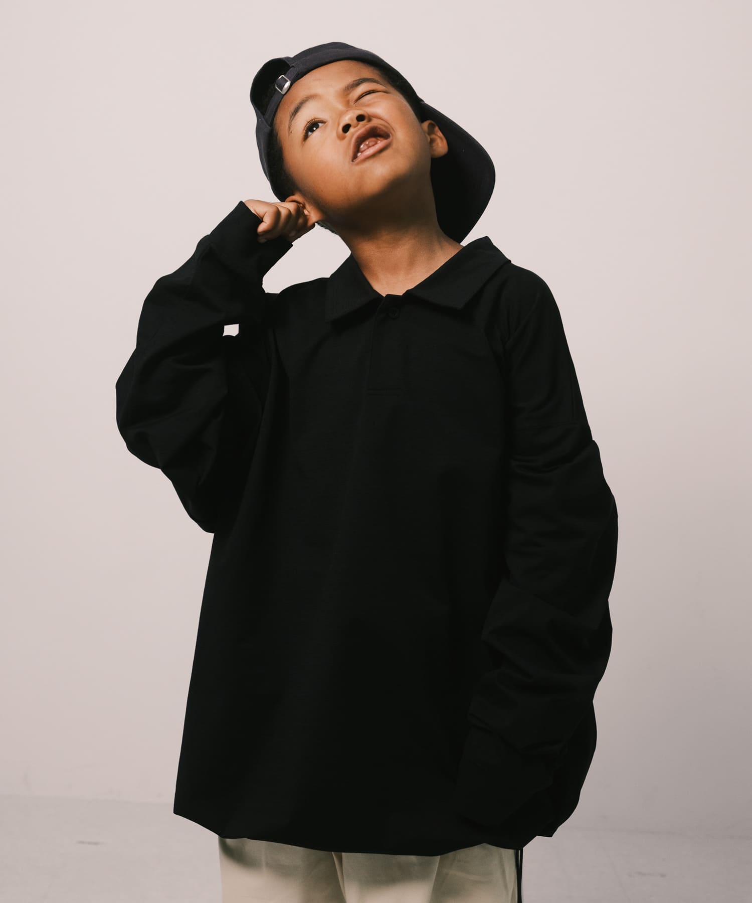 Wide Dad　SHADE TECH ポロシャツ ロングスリーブ D.NAVY 1