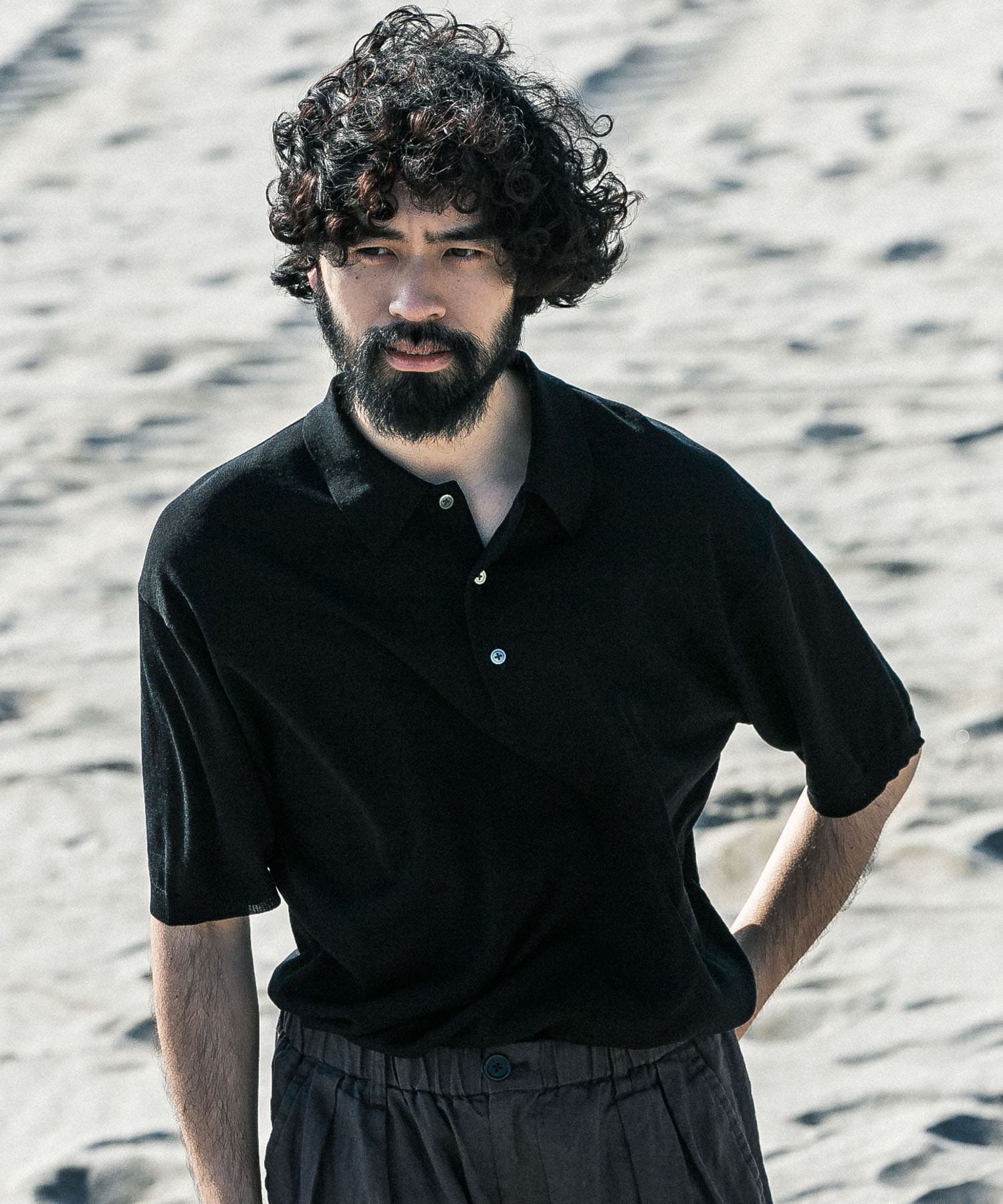 new basic ウールシルクニットポロ(M NAVY): トップス｜URBAN