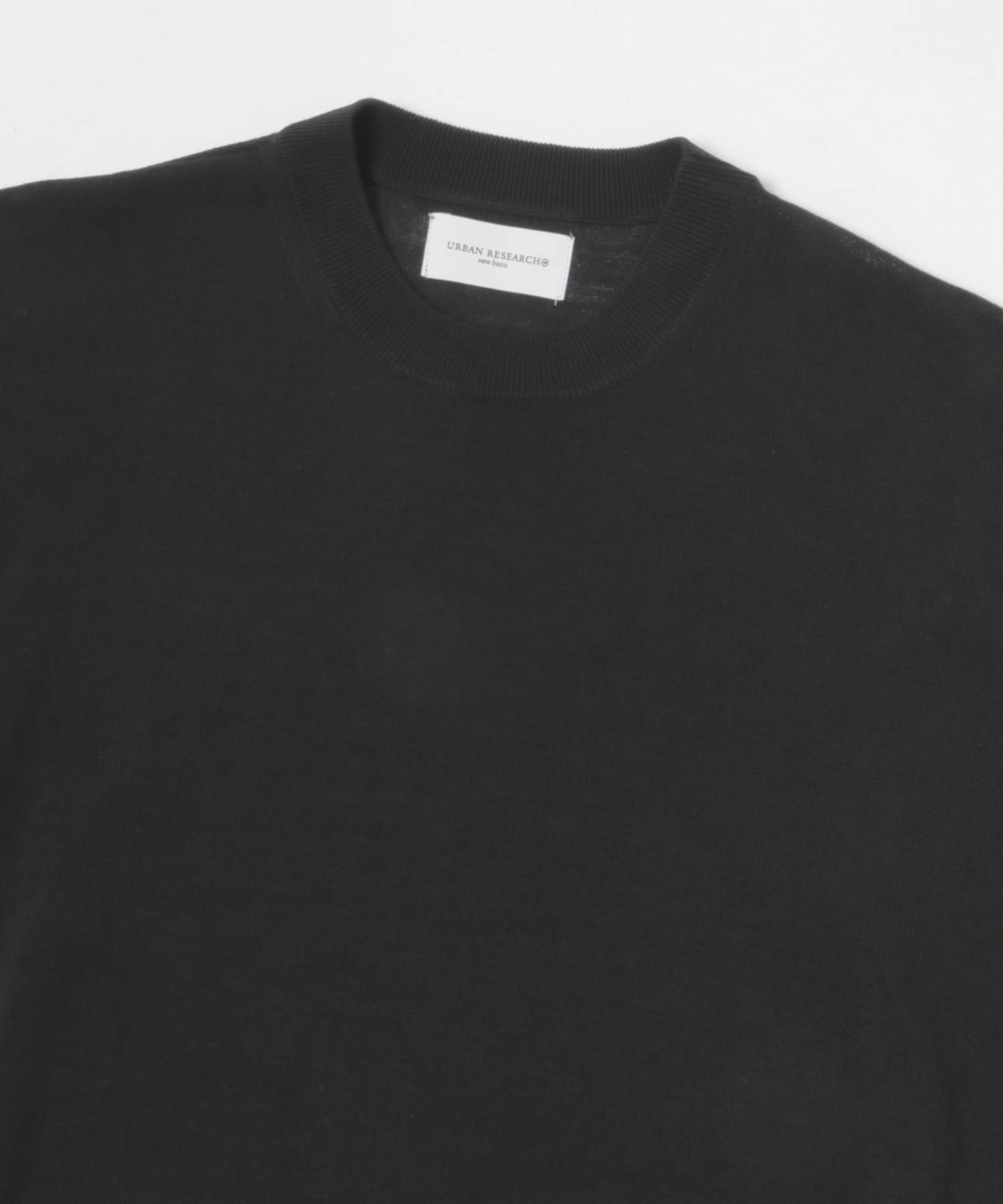 new basic　WOOL SILK KNIT T-SHIRTS BLACK M