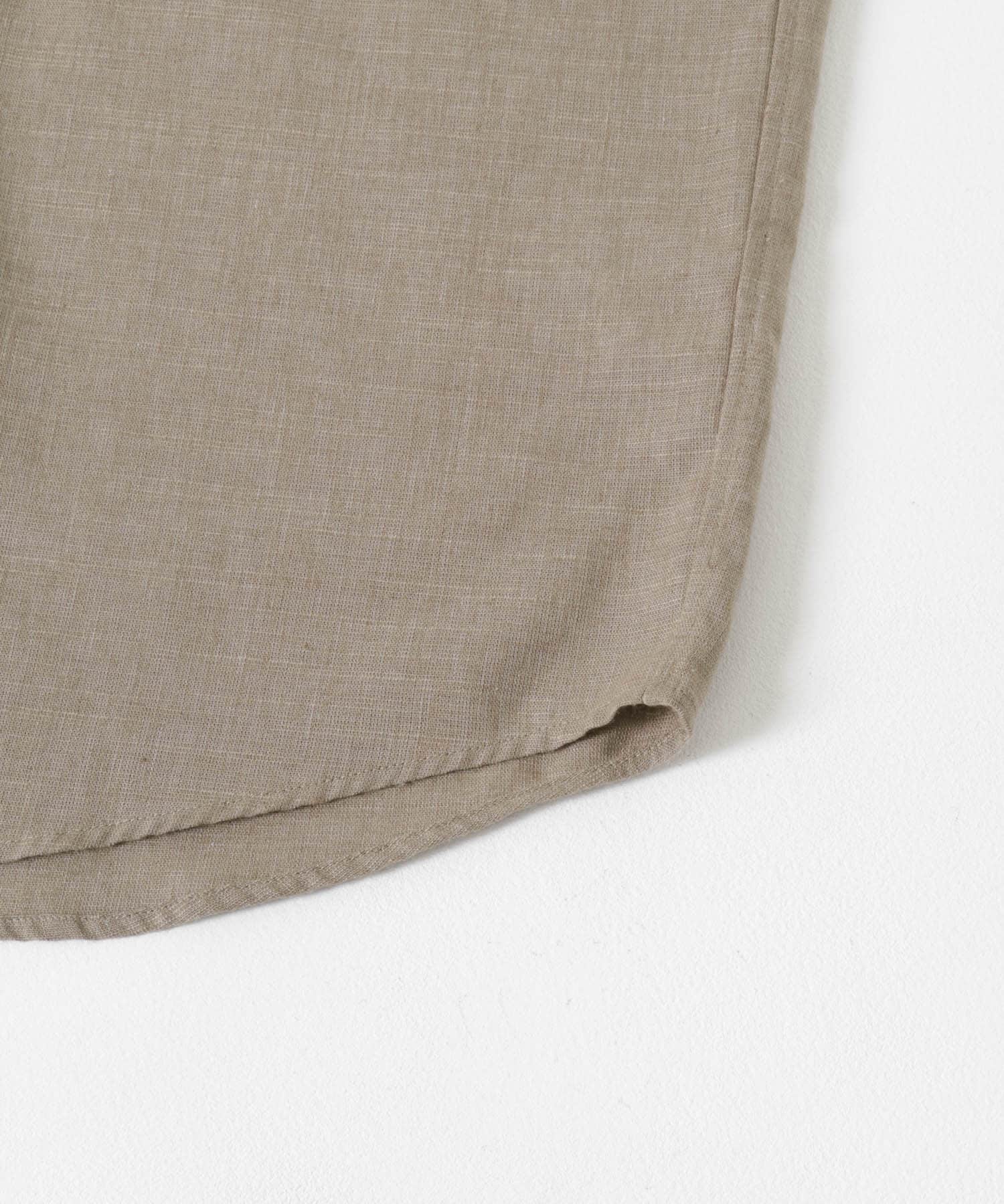 LINEN PIN HEAD SHORT-SLEEVE SHIRTS TAUPE M