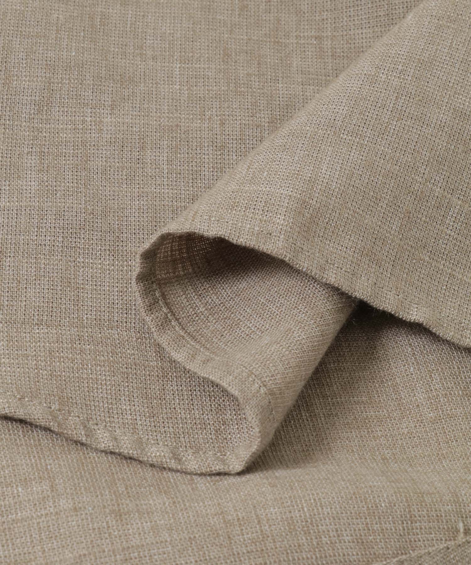 LINEN PIN HEAD SHORT-SLEEVE SHIRTS TAUPE M