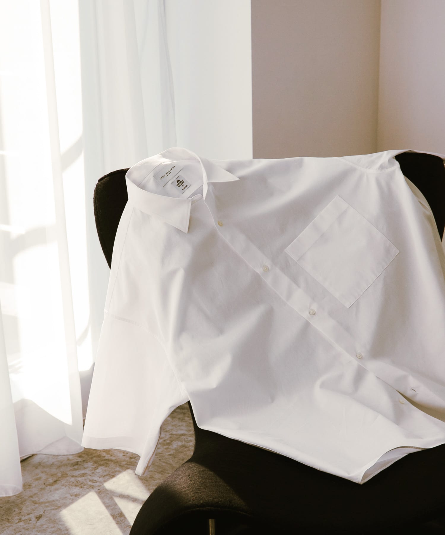 new basic　THOMAS MASON SHORT-SLEEVE OVER SHIRTS WHITE L