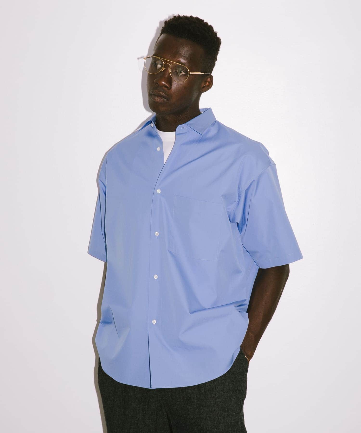 new basic THOMAS MASON SHORT-SLEEVE OVER SHIRTS(S WHITE): トップス