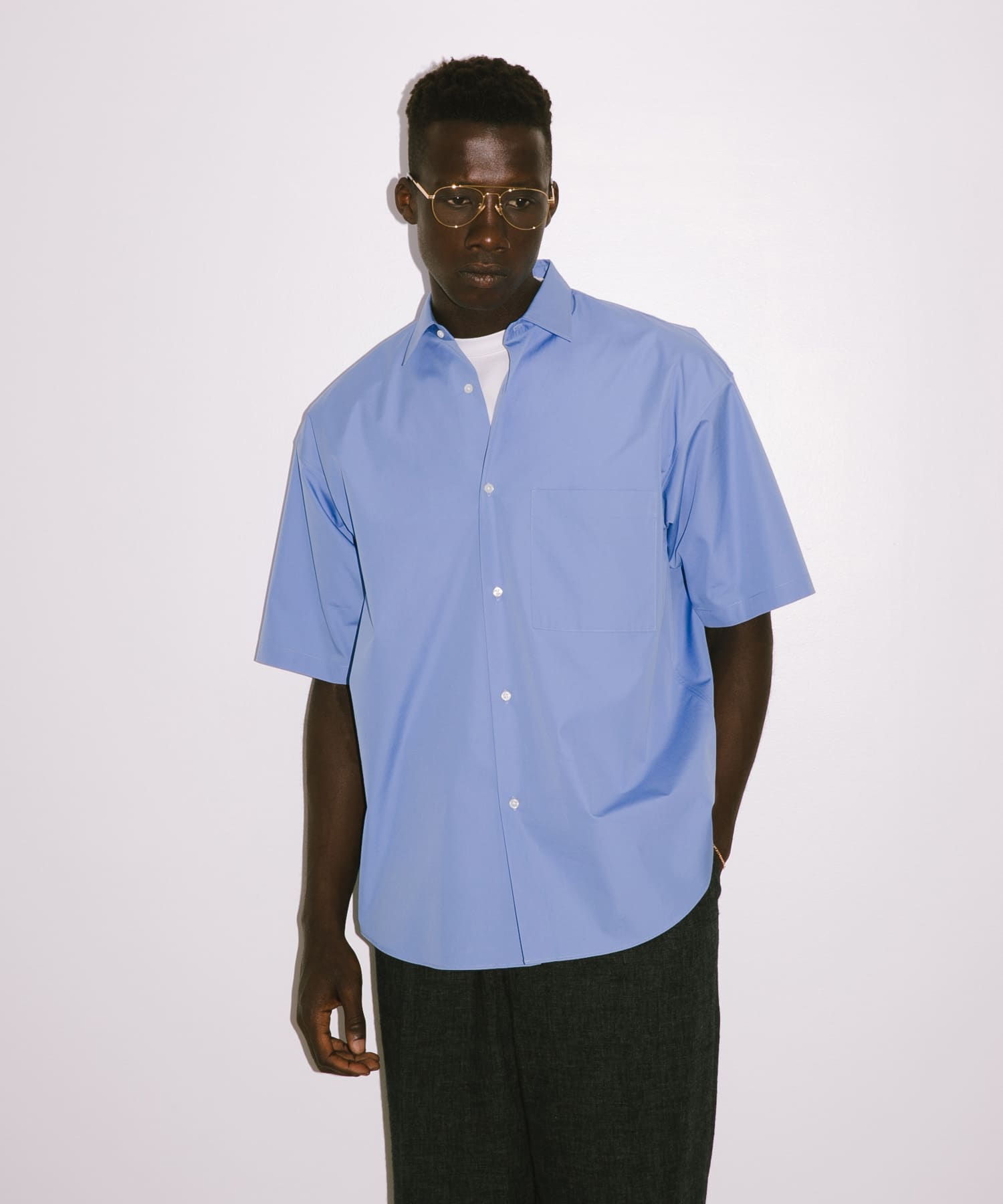 new basic THOMAS MASON SHORT-SLEEVE OVER SHIRTS(S WHITE): トップス