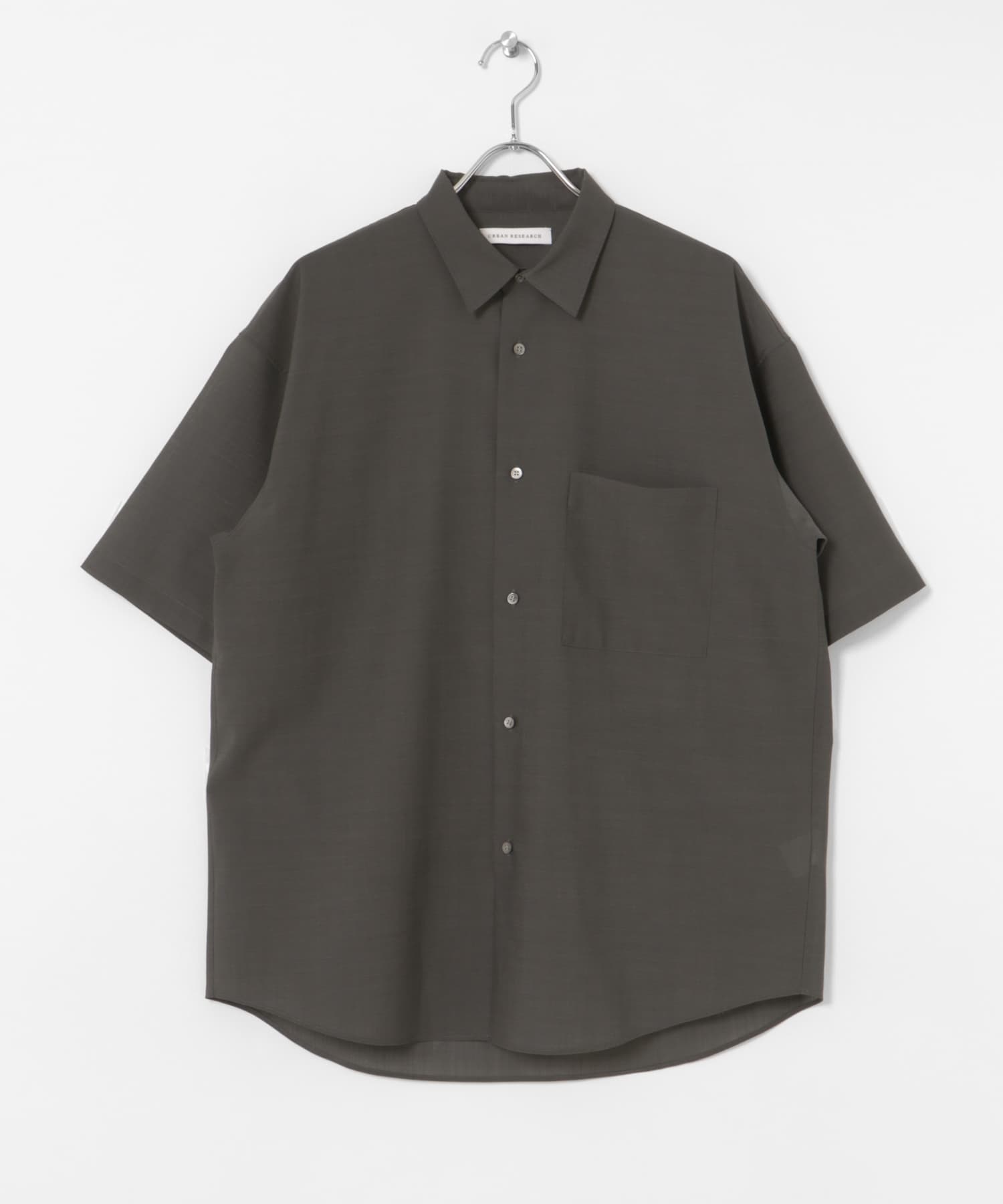 ウォッシャブルウールサイロフィルショートスリーブシャツ(M NAVY