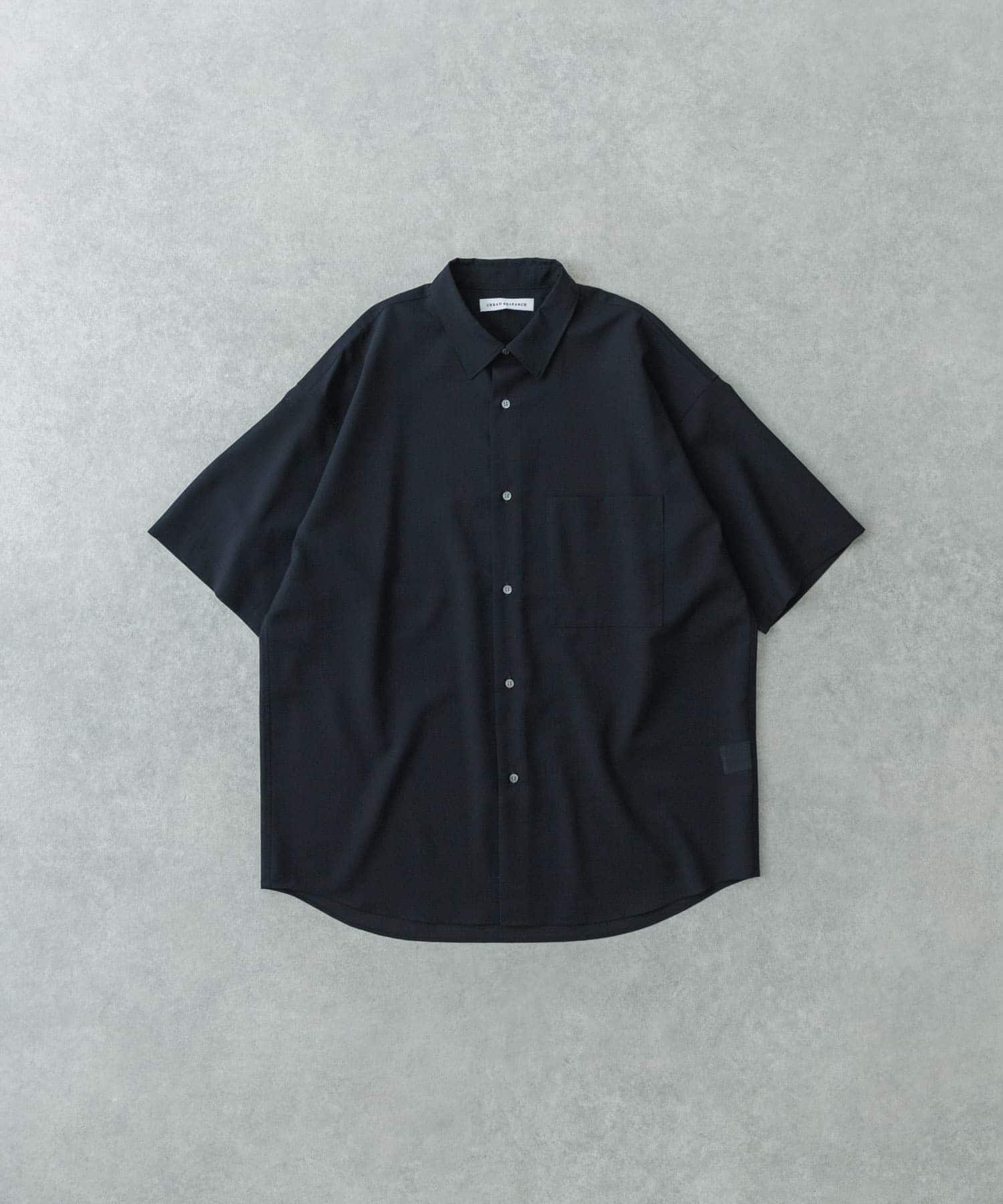 ウォッシャブルウールサイロフィルショートスリーブシャツ NAVY M