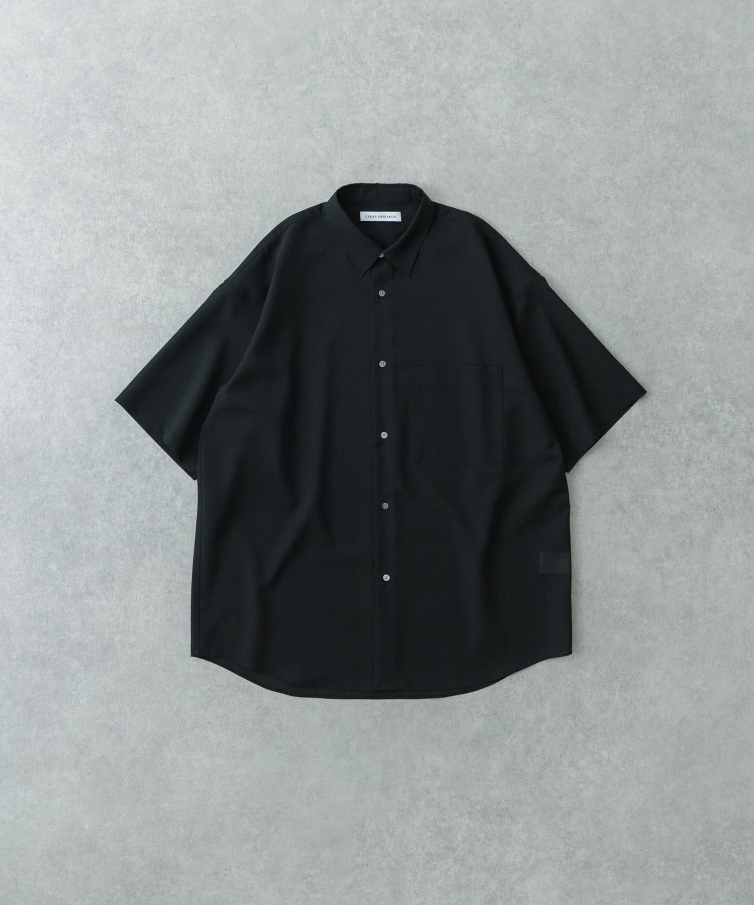 ウォッシャブルウールサイロフィルショートスリーブシャツ BLACK M