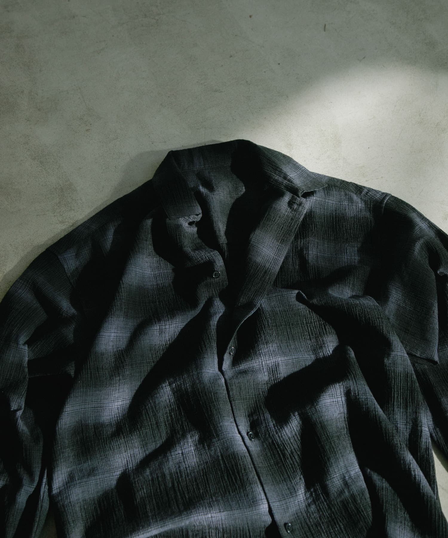 オンブレーチェックシャツ CHARCOAL M