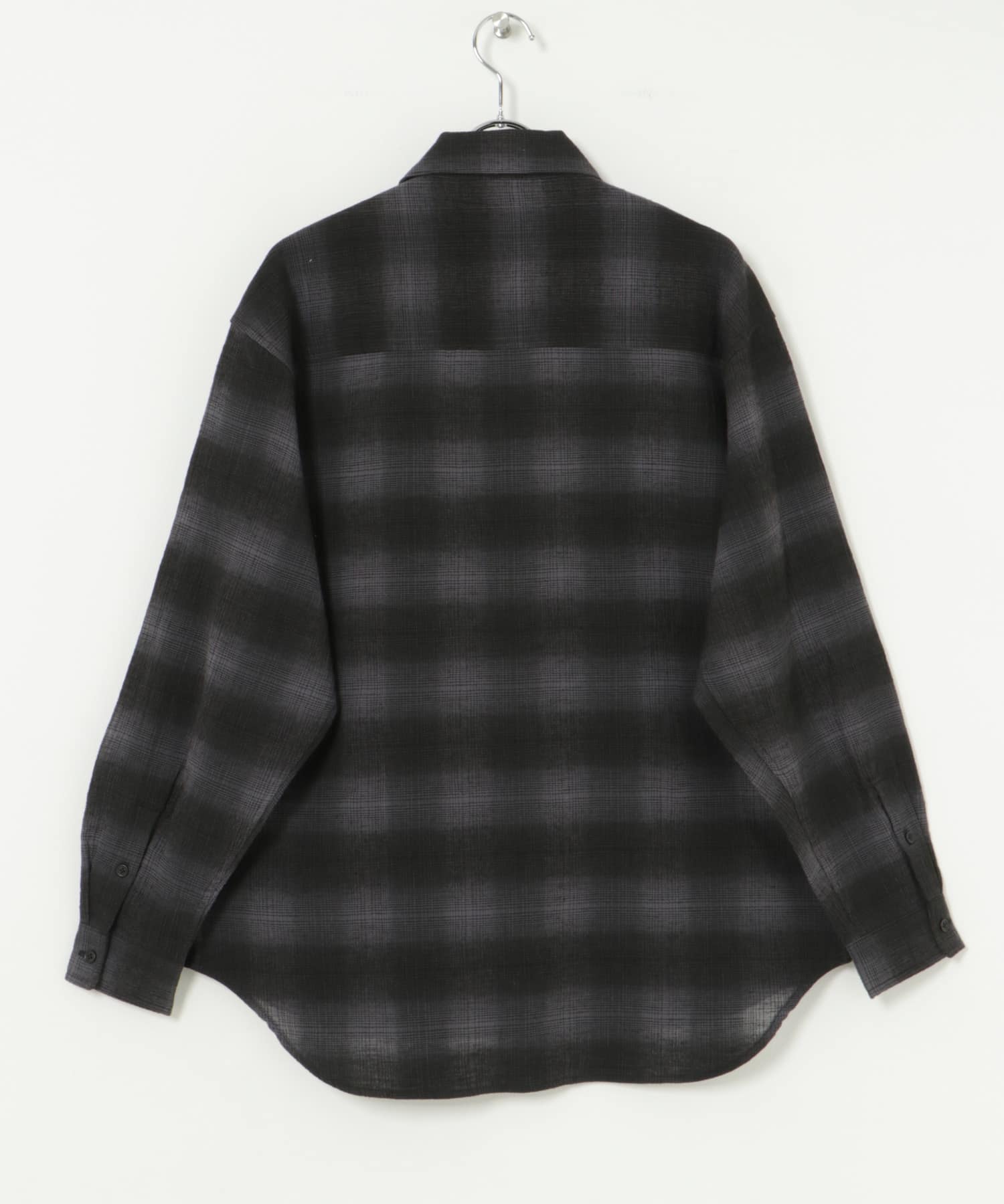オンブレーチェックシャツ CHARCOAL M