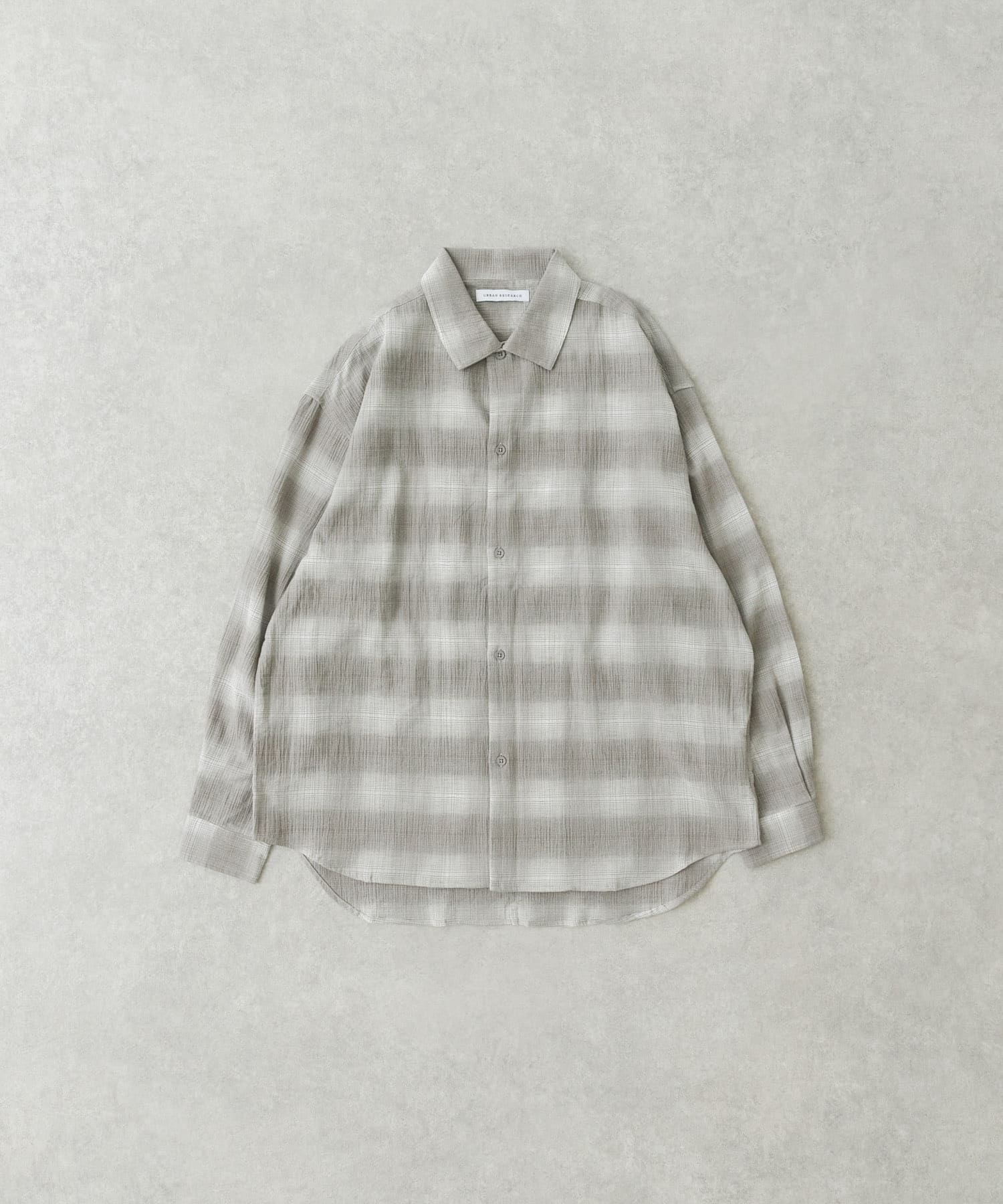 オンブレーチェックシャツ GREIGE L