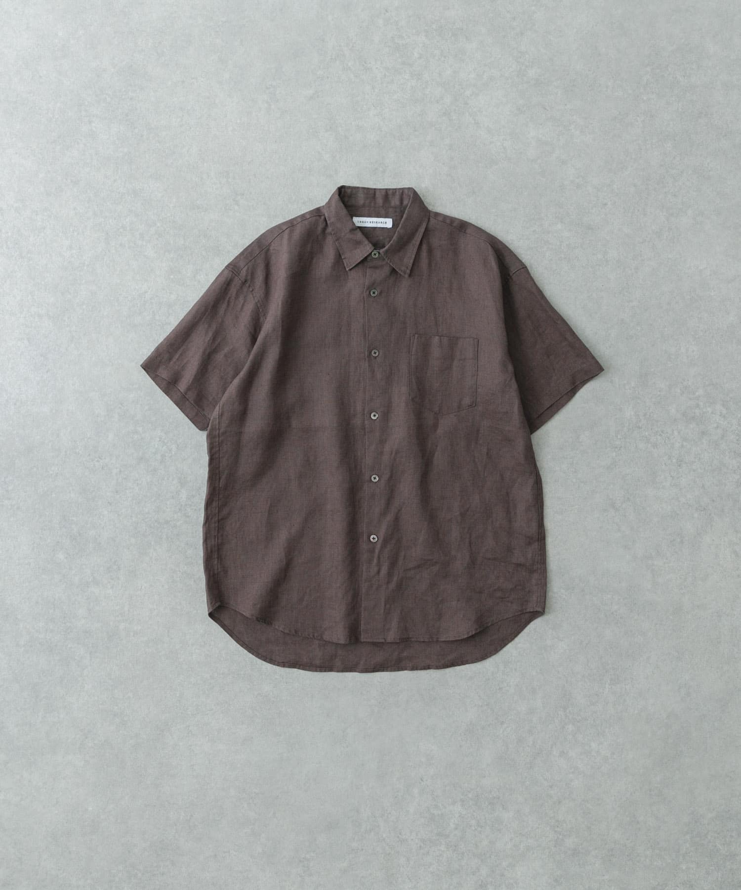LINEN SHORT-SLEEVE SHIRTS BROWN S