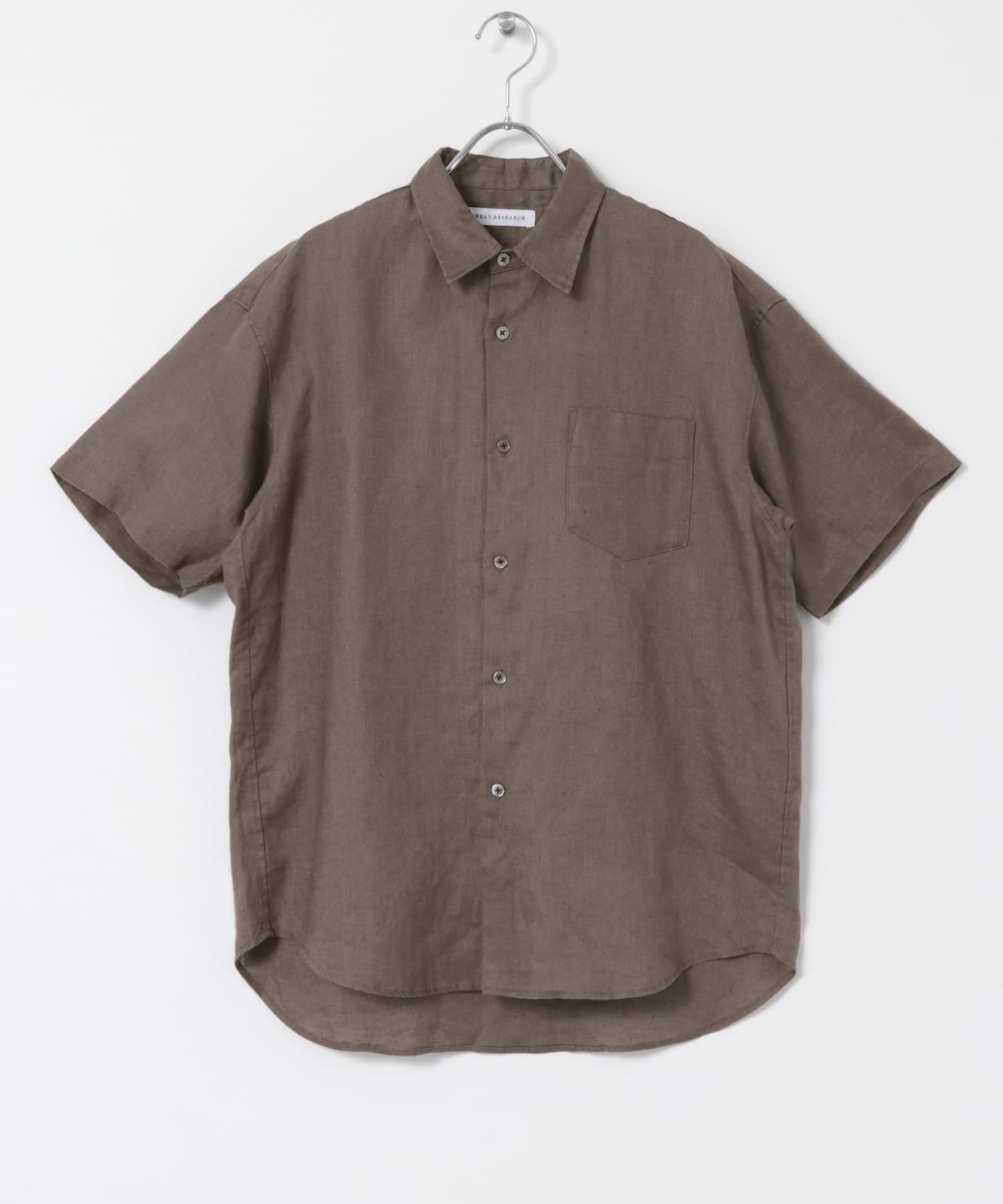 LINEN SHORT-SLEEVE SHIRTS BROWN S