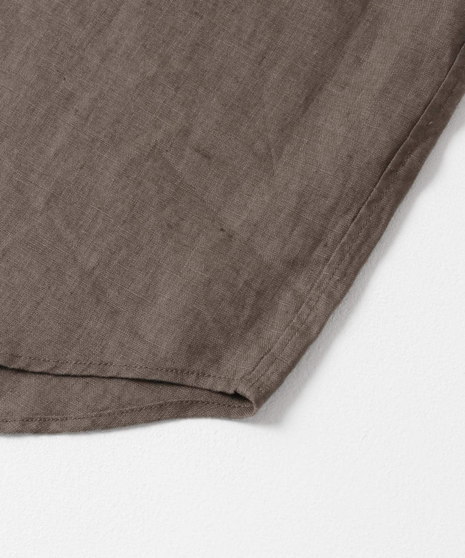 LINEN SHORT-SLEEVE SHIRTS BROWN S