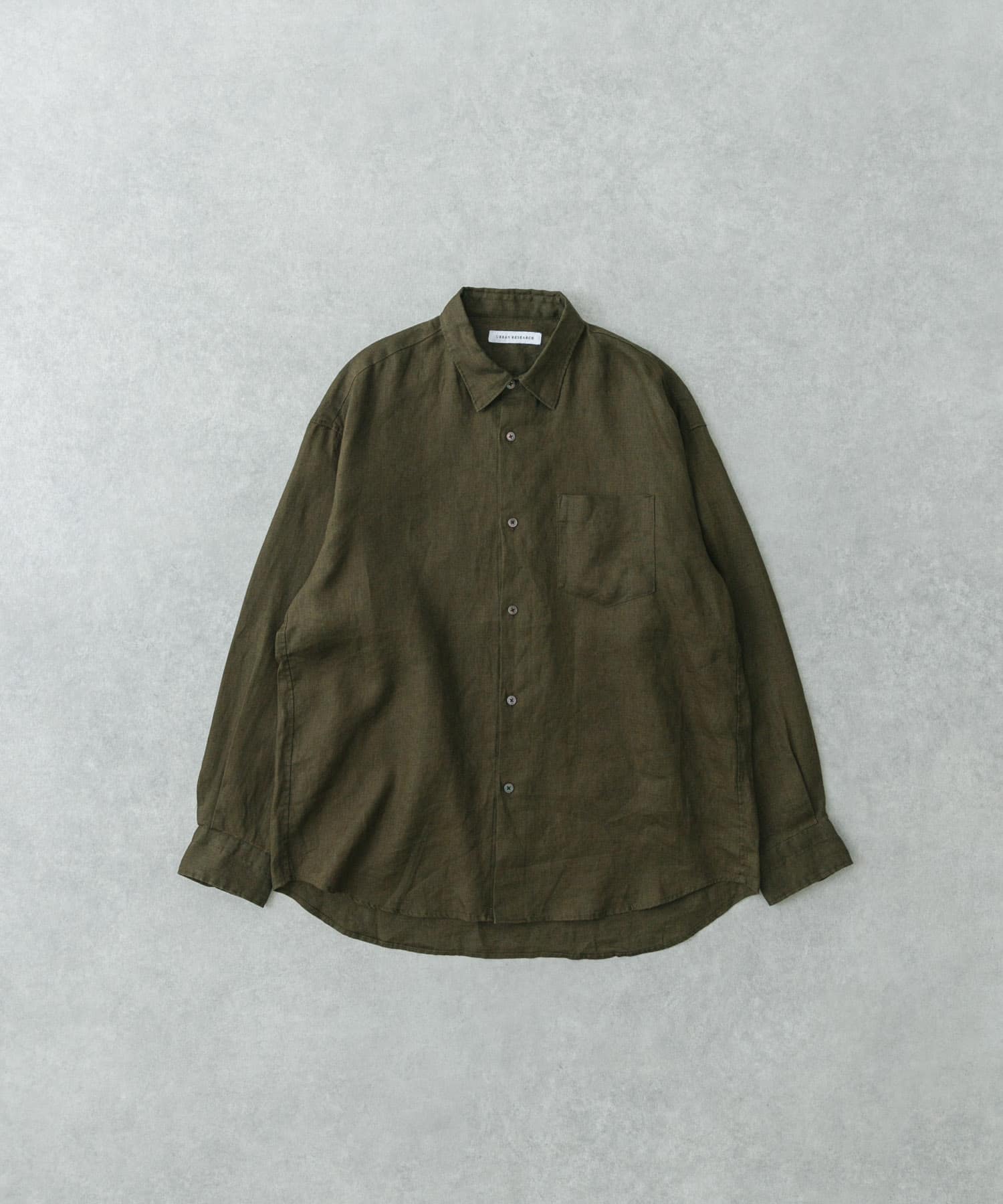 LINEN LONG-SLEEVE SHIRTS KHAKI M
