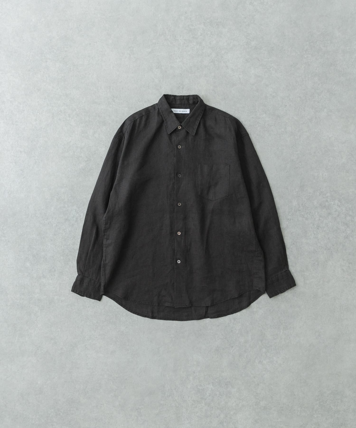 LINEN LONG-SLEEVE SHIRTS F.BLACK S