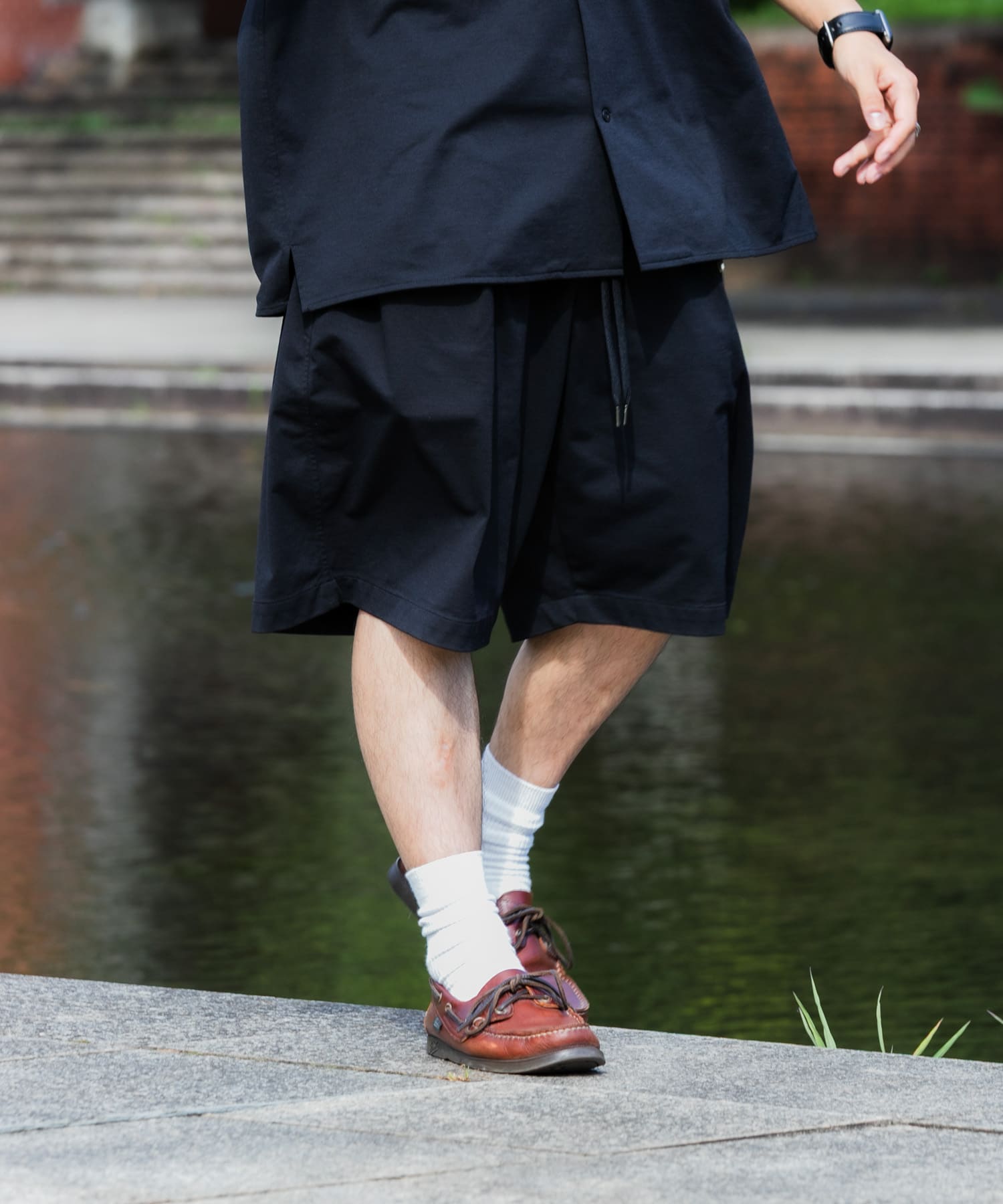 Wide Dad　SHADE TECH SHORT PANTS