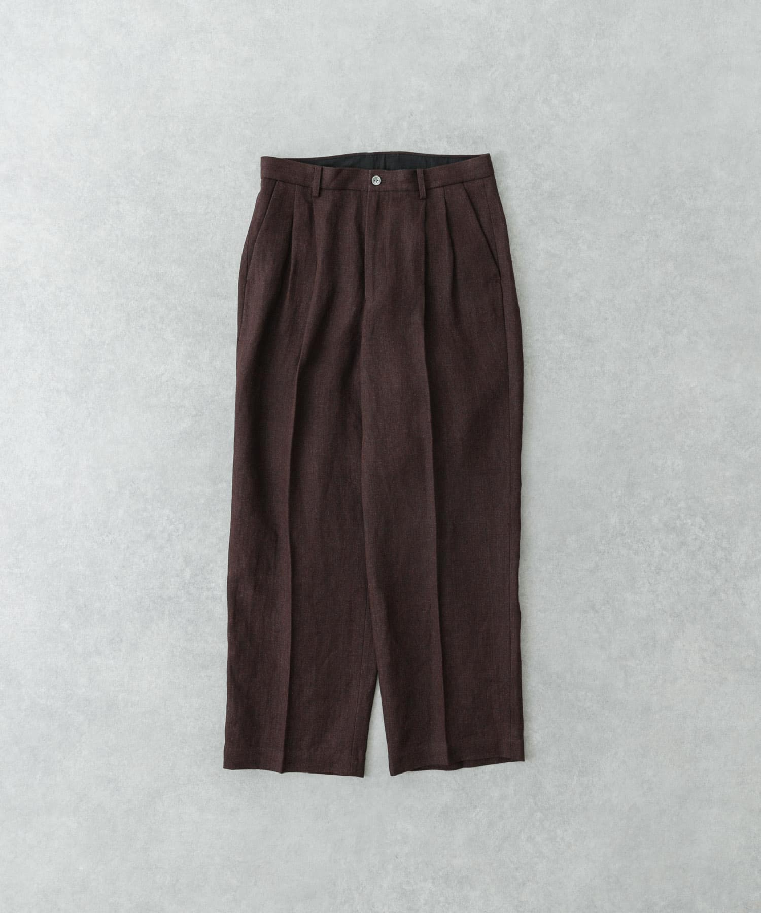 new basic　リネンタックスラックス D.BROWN M