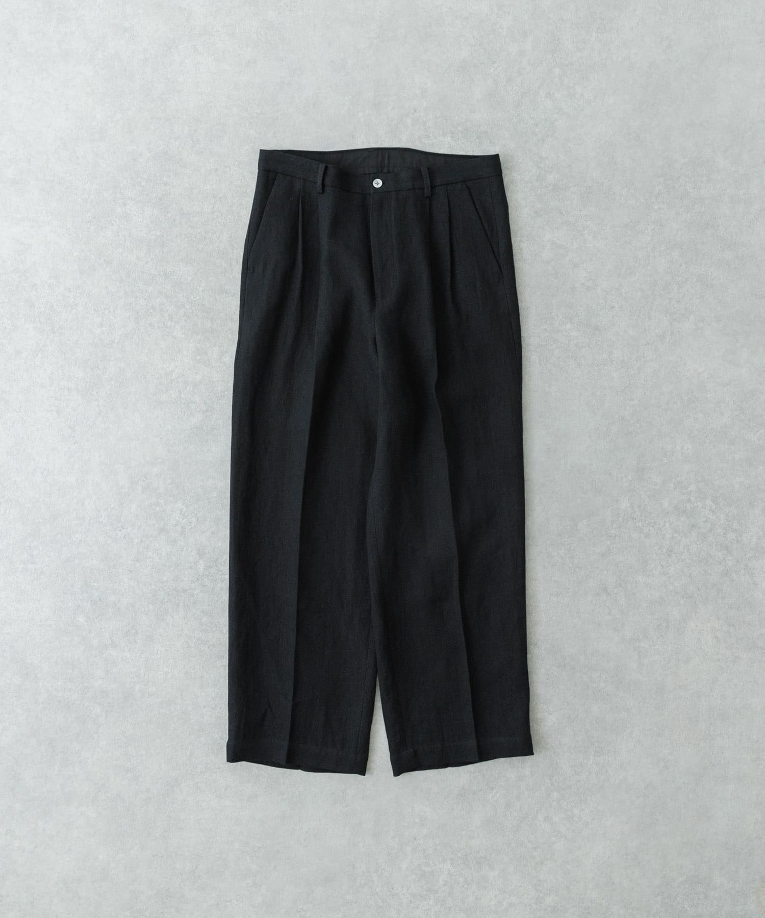 new basic　リネンタックスラックス D.NAVY M