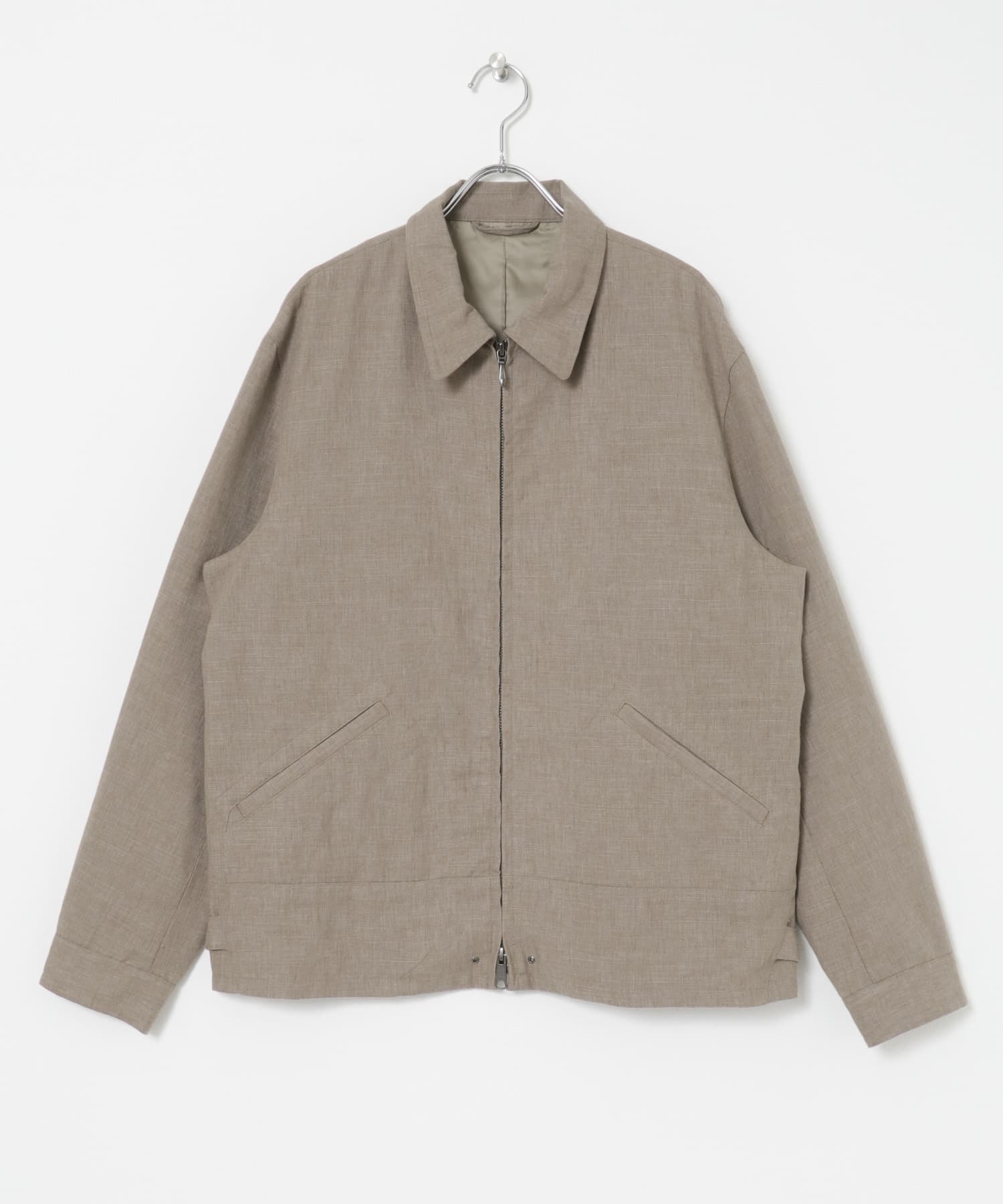 LINEN PIN HEAD SPORTS JACKET TAUPE M
