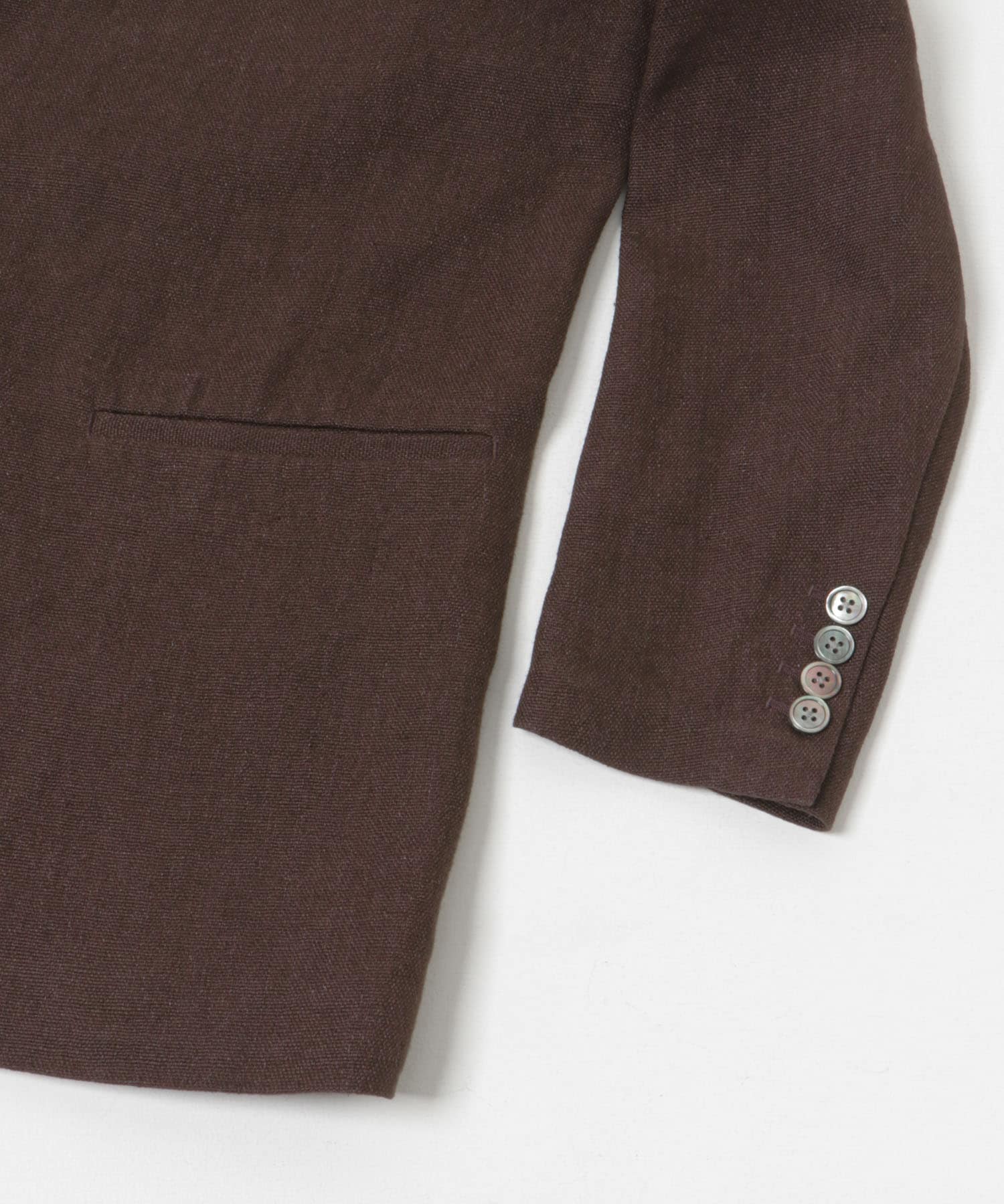 new basic　リネンセミダブルジャケット D.BROWN M