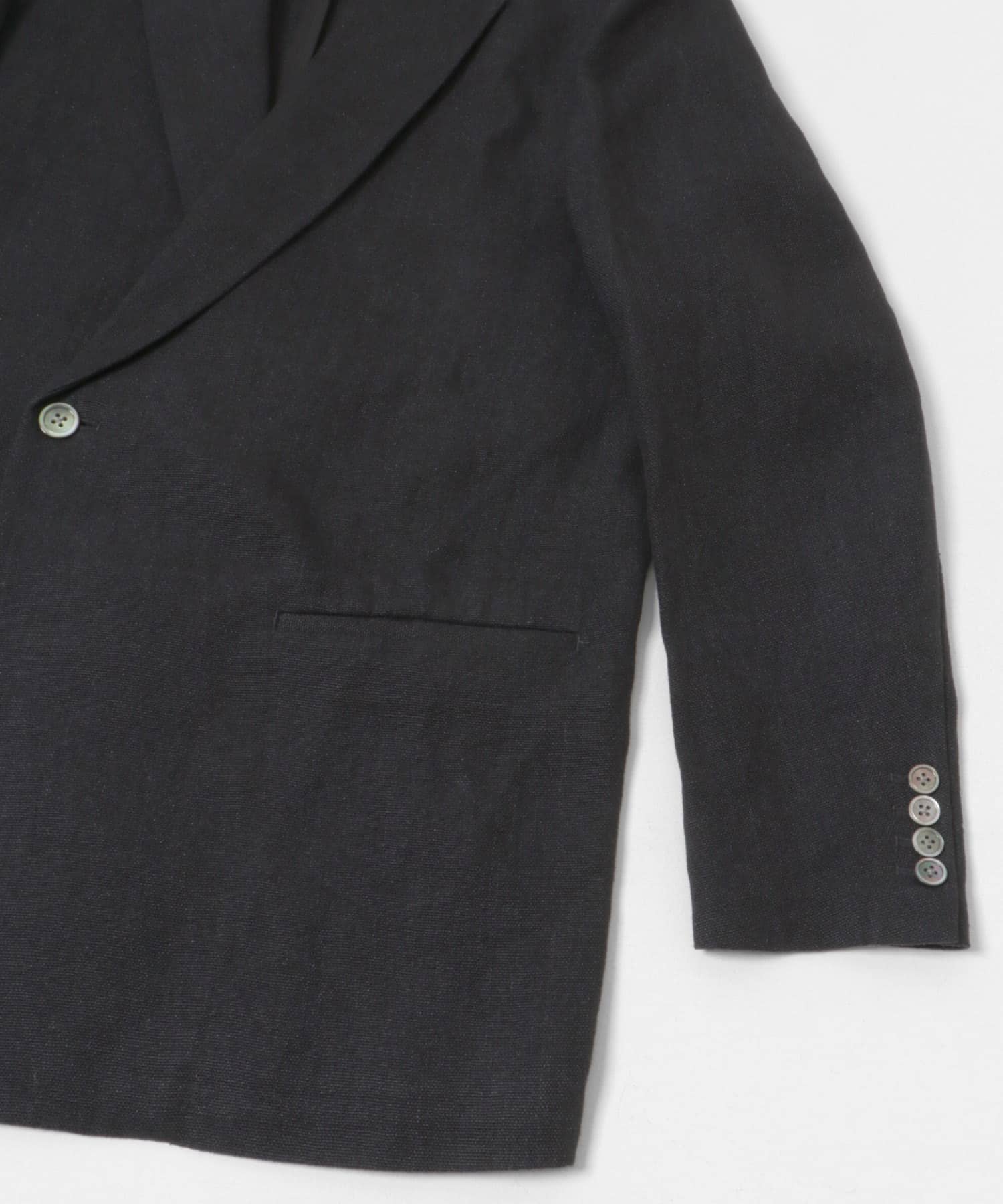 new basic　リネンセミダブルジャケット D.NAVY M