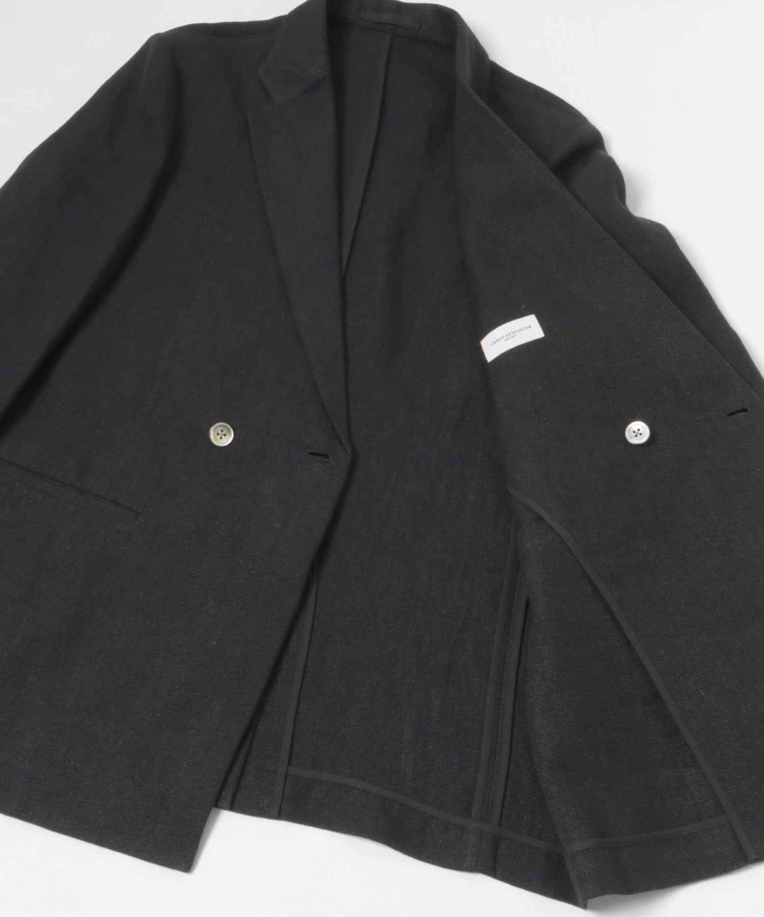 new basic　リネンセミダブルジャケット D.NAVY M