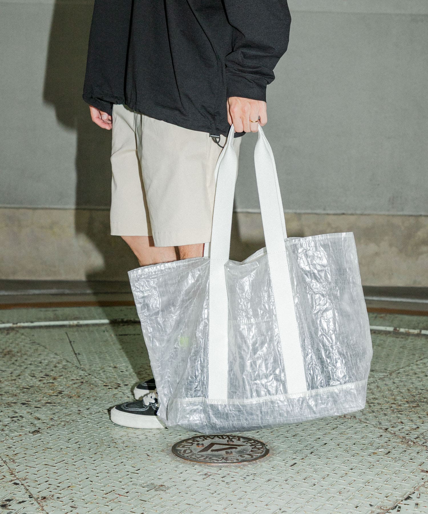Wide Dad　HYBRID CUBEN DAD TOTE BAG WHITE FREE