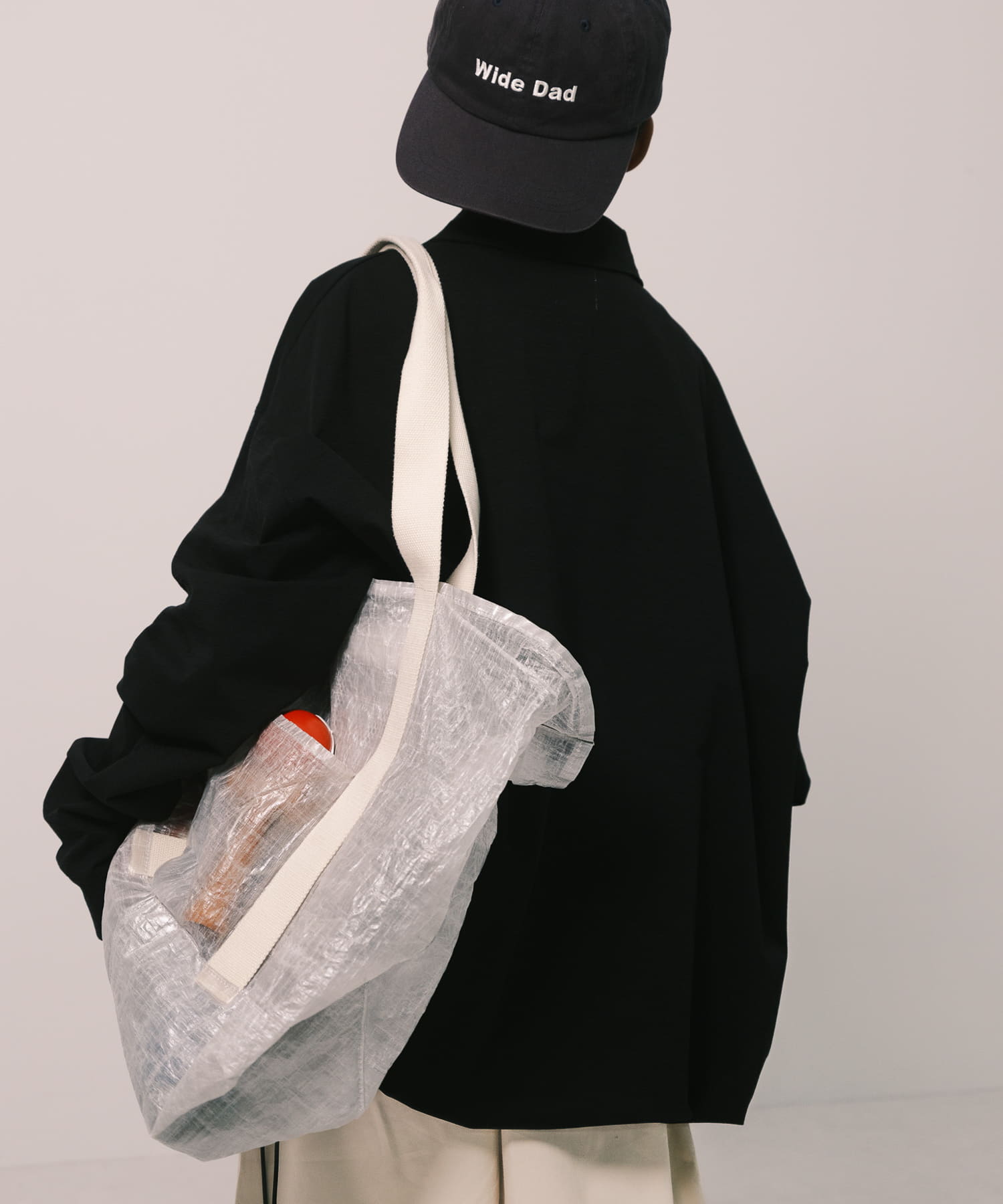 Wide Dad　HYBRID CUBEN DAD TOTE BAG WHITE FREE
