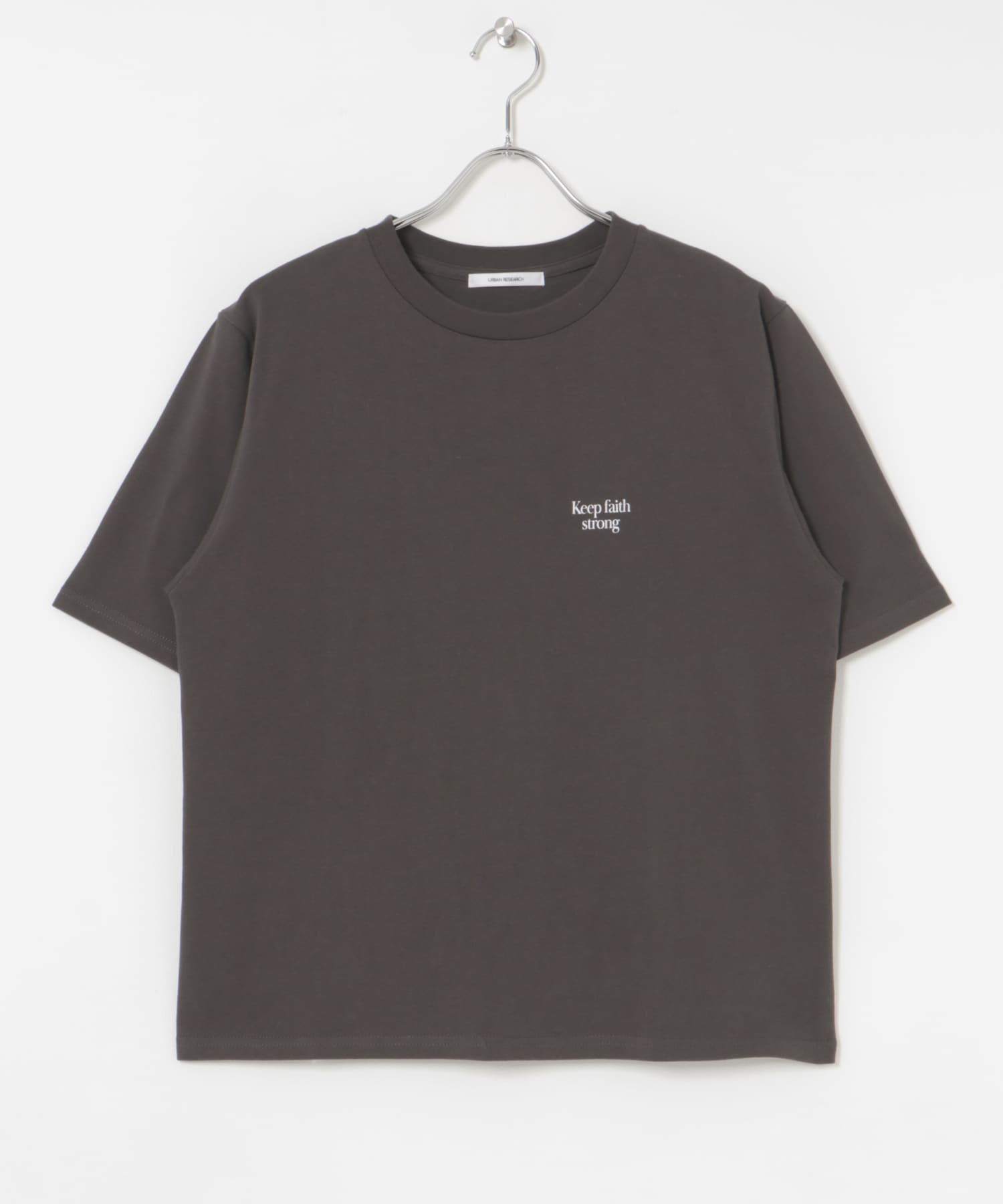 デザインロゴプリントTシャツ CHARCOAL-1 FREE