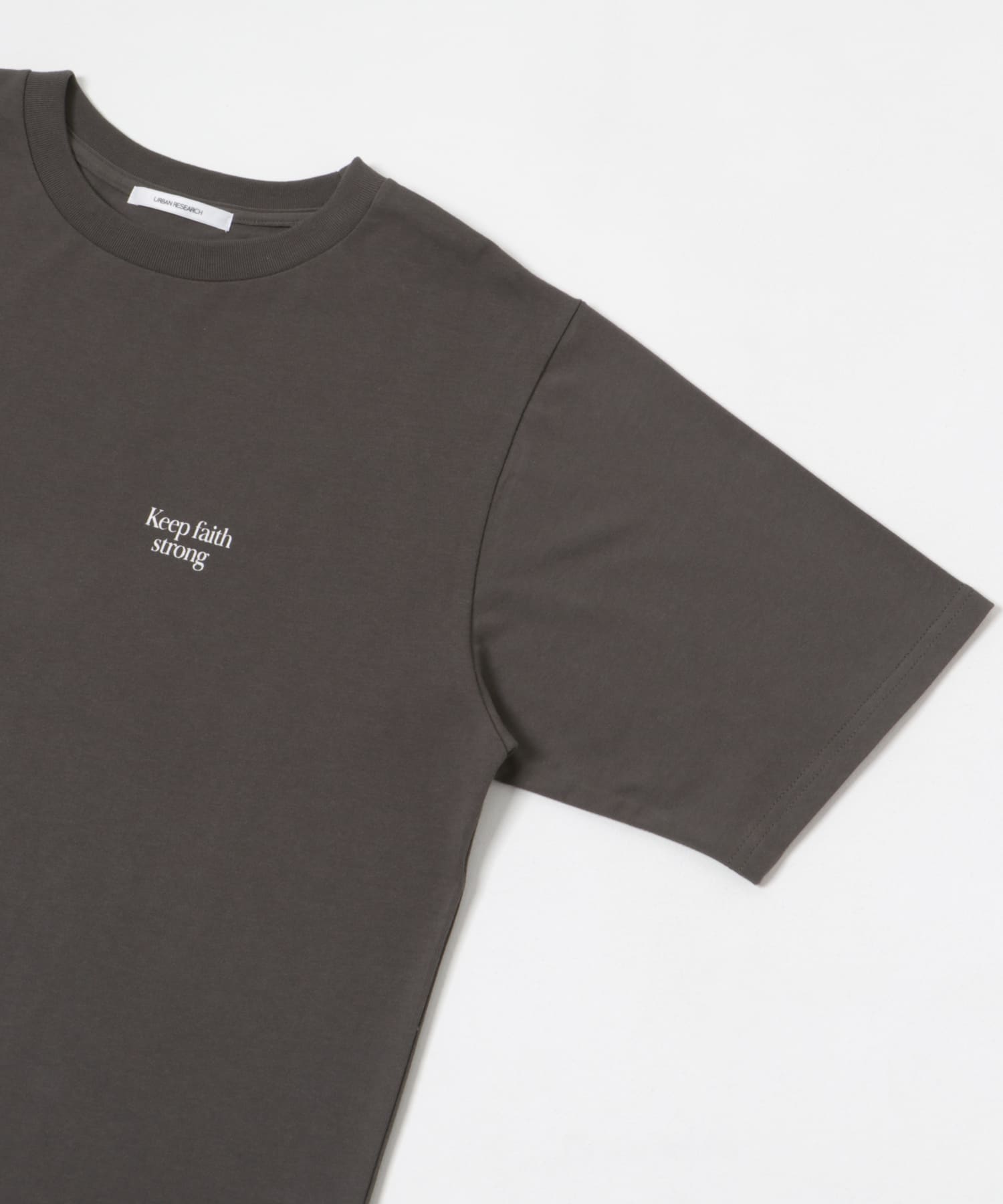 デザインロゴプリントTシャツ CHARCOAL-1 FREE