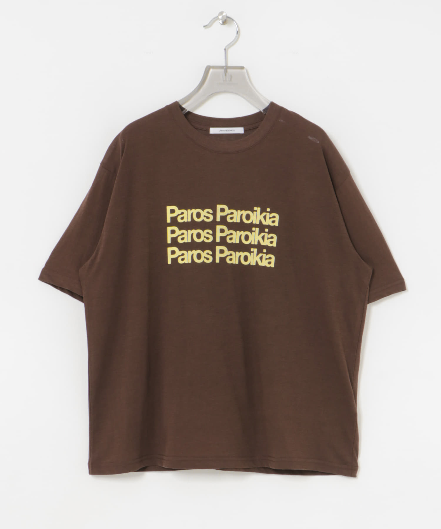 シアープリントカラーTシャツ BROWN FREE