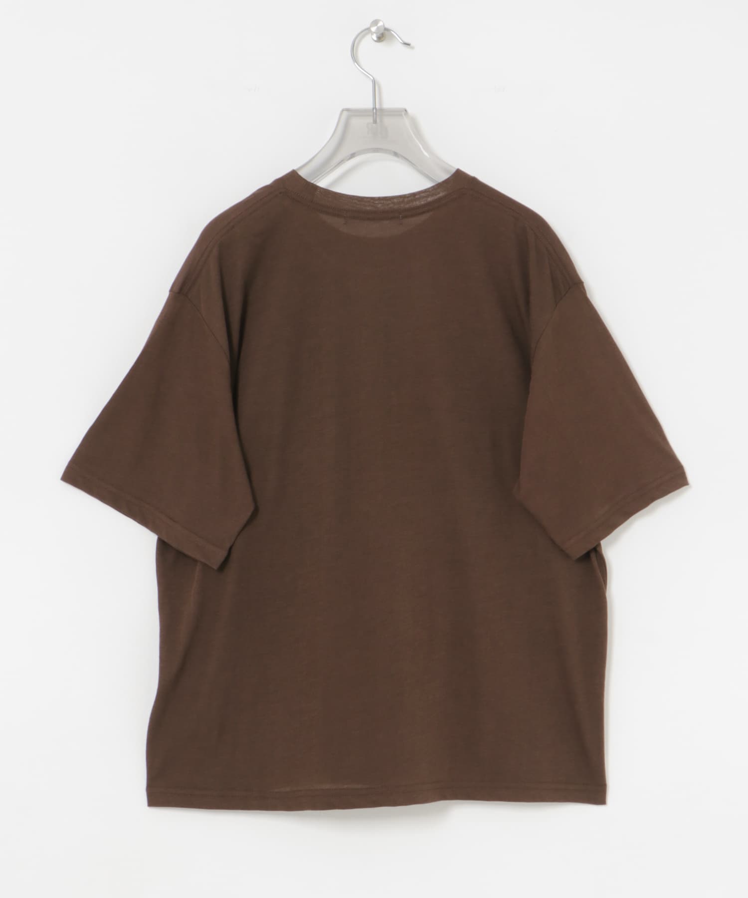 シアープリントカラーTシャツ BROWN FREE