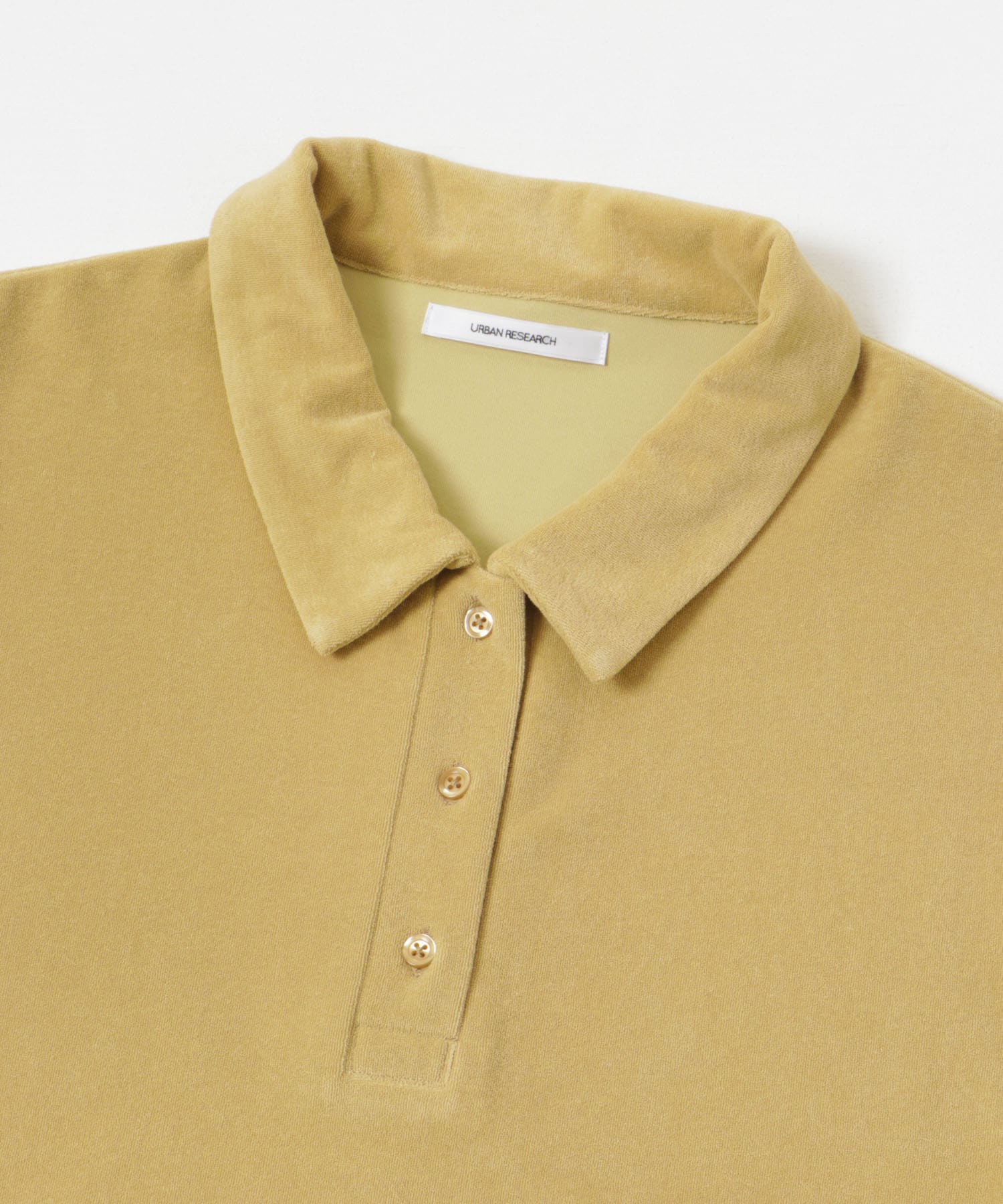 パイルポロ衿カットソー YELLOW FREE