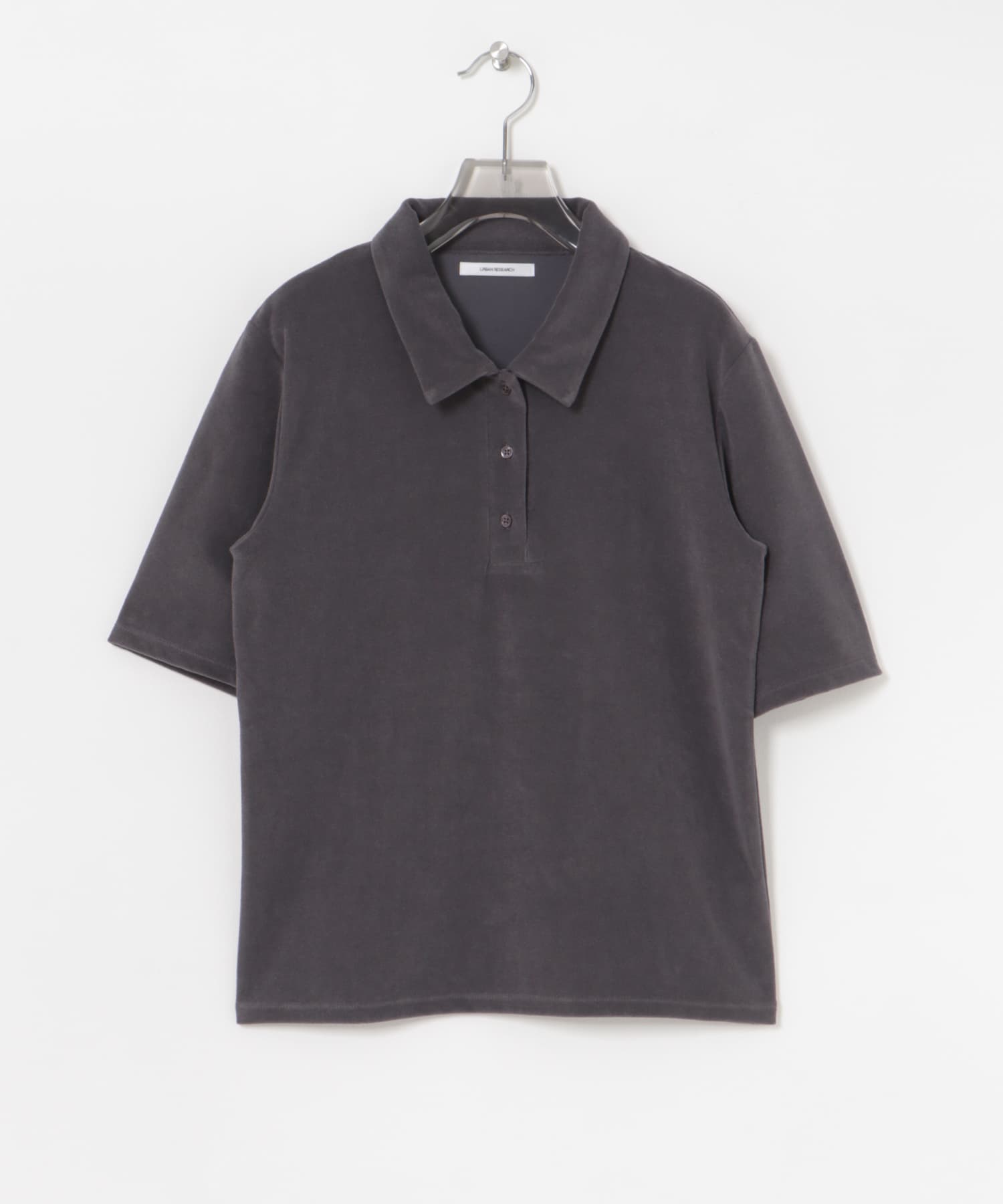 パイルポロ衿カットソー GRAY FREE