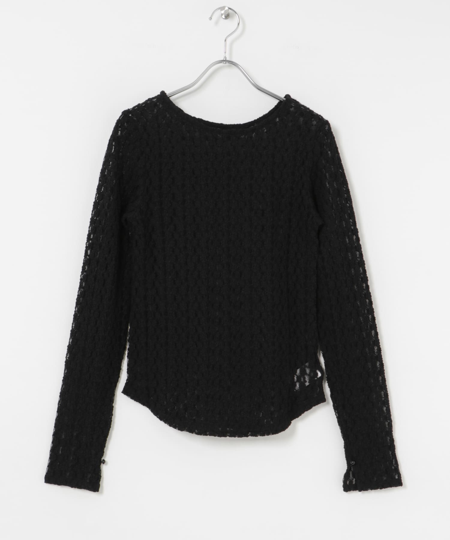 ストレッチレースプルオーバー BLACK FREE