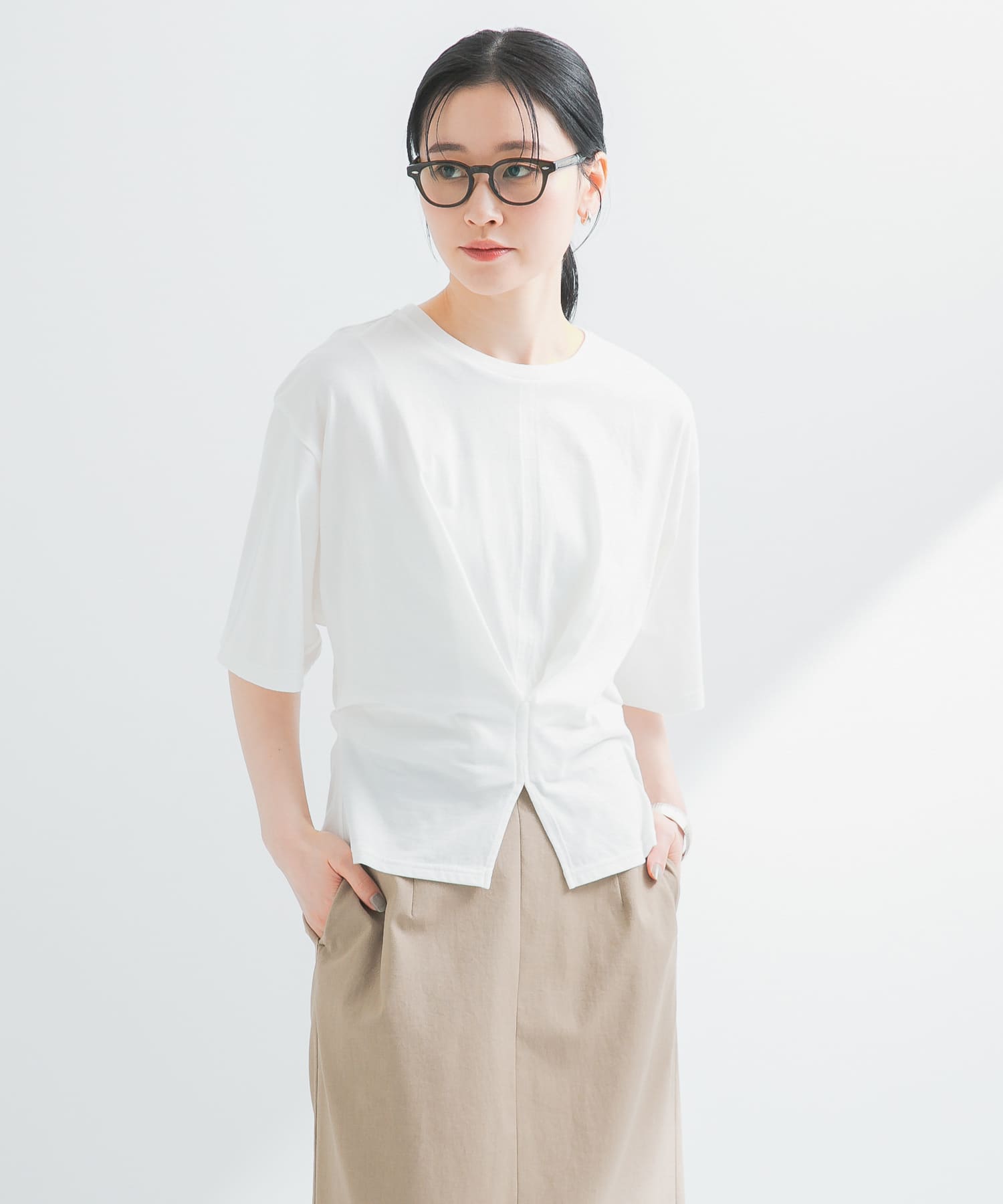 ウエストタックデザインカットソー