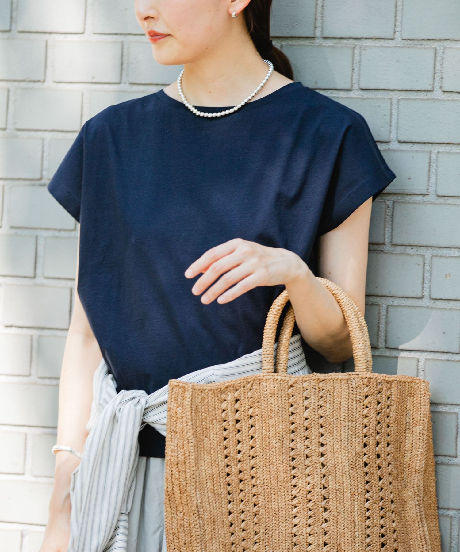 R JUBILEE  スリットネックカットソー　オフホワイト　タグ付新品 細リブハイネックカットソートップス＜大きいサイズ有＞ 通販【ニッセン】