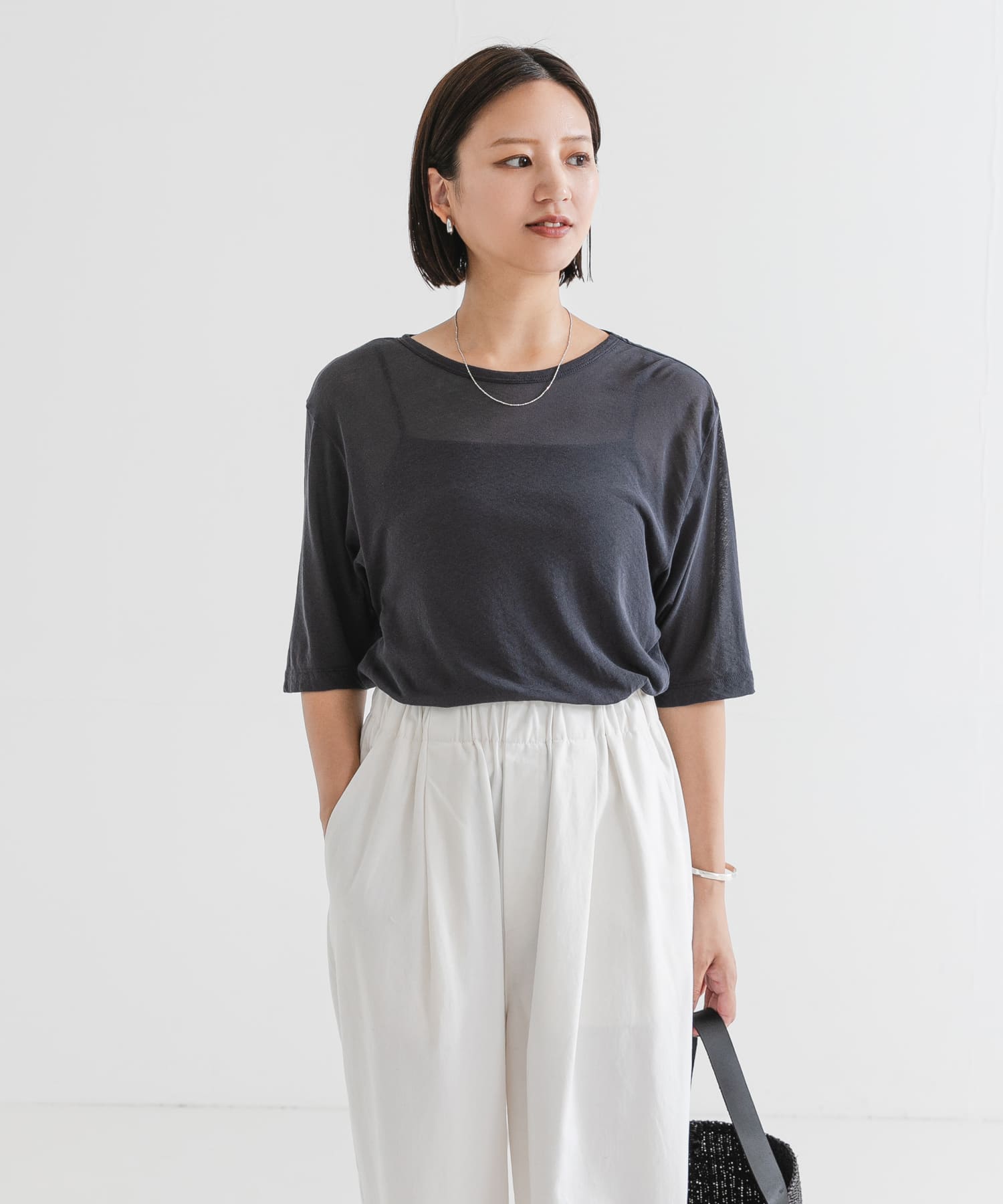 new basic ドライツイストシアーTシャツ(FREE BLACK): トップス｜URBAN