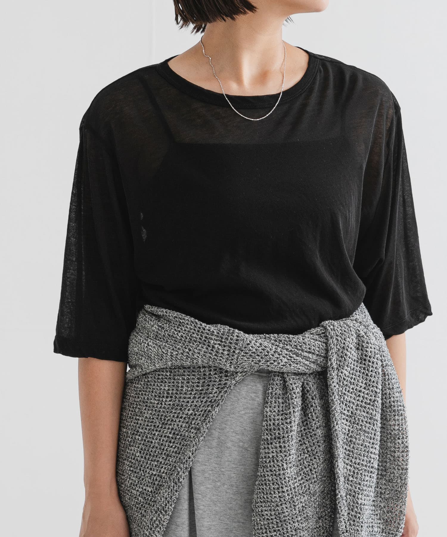 new basic ドライツイストシアーTシャツ(FREE BLACK): トップス｜URBAN