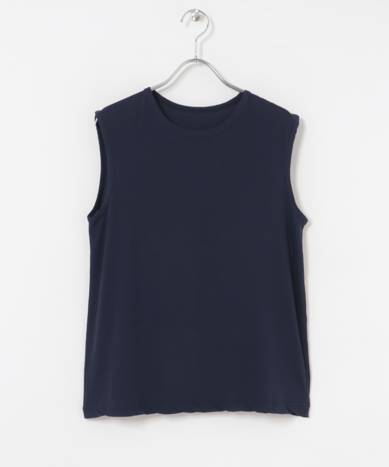new basic　ドライツイストノースリーブカットソー NAVY FREE