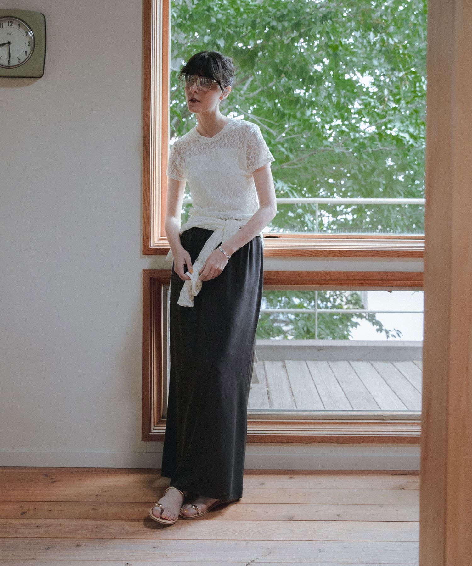 ストレッチレースTシャツ OFF FREE