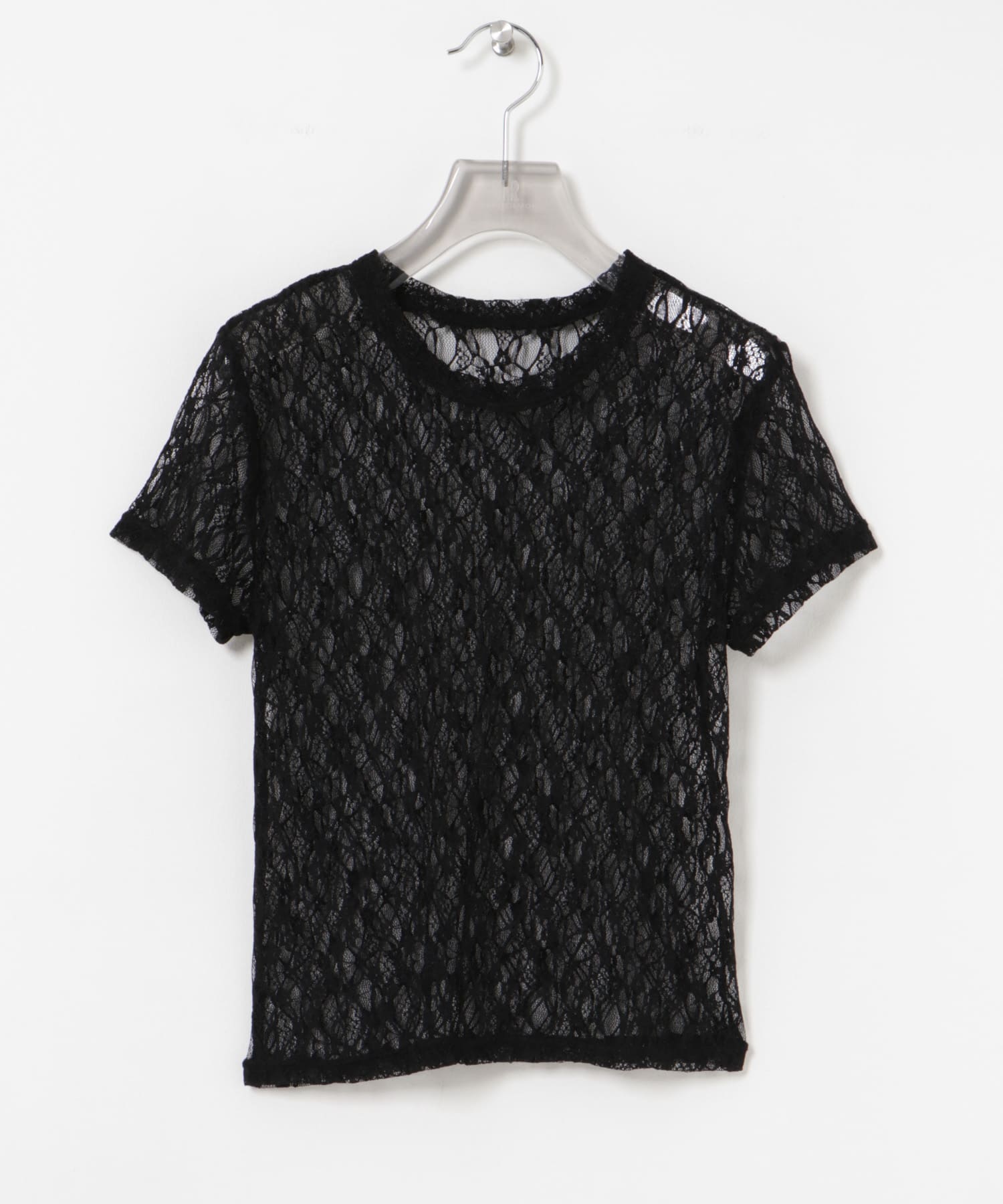 ストレッチレースTシャツ BLACK FREE