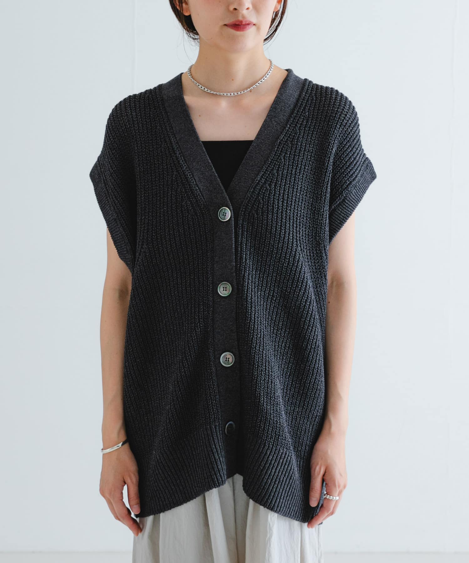 アットラストBUTCHER PRODUCTS GANSEY KNITサイズ40 千鳥格子グレークルーネックニット｜メンズファッション通販
