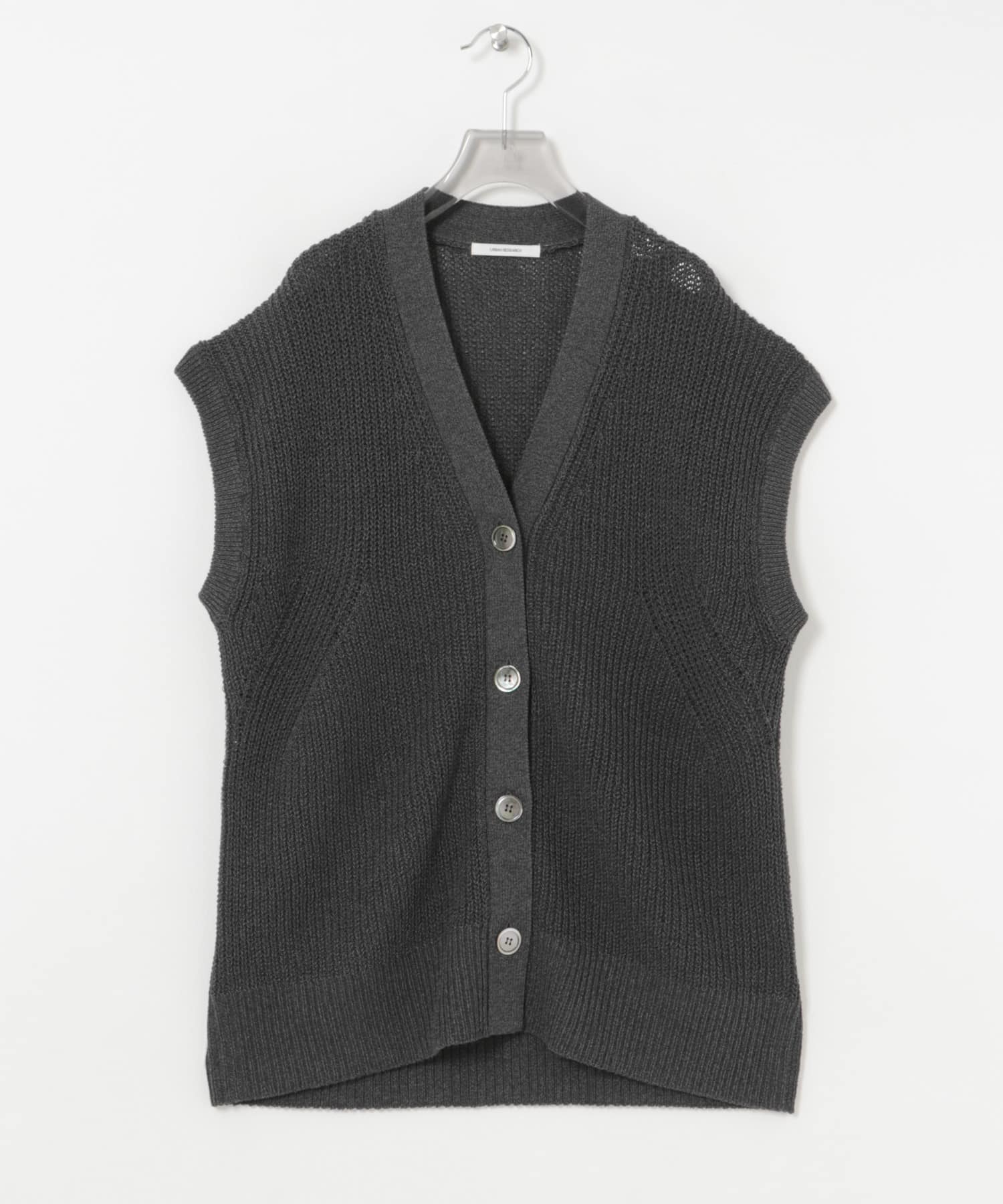ペーパーヤーンチュニックニットベスト CHARCOAL FREE