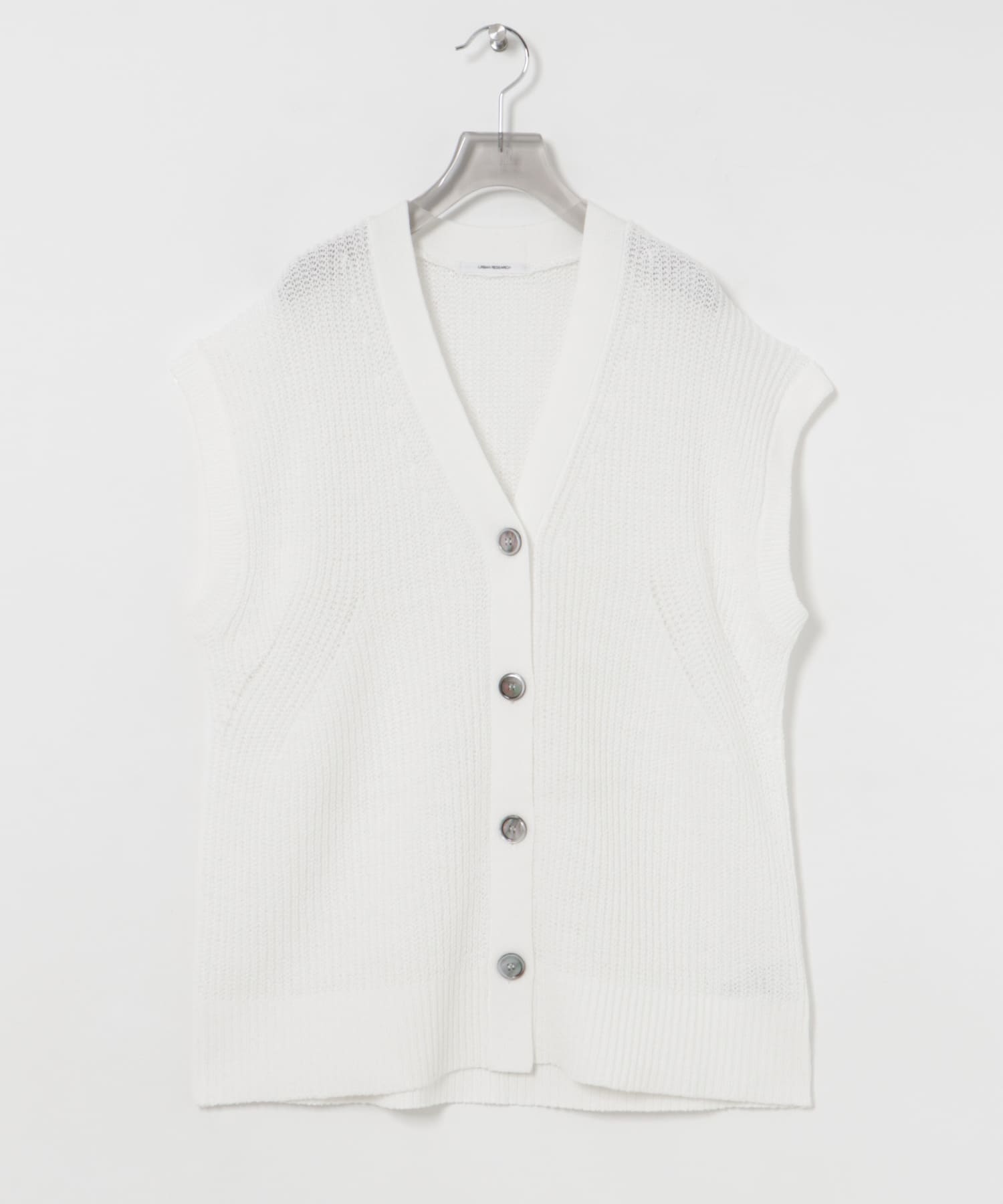 ペーパーヤーンチュニックニットベスト WHITE FREE