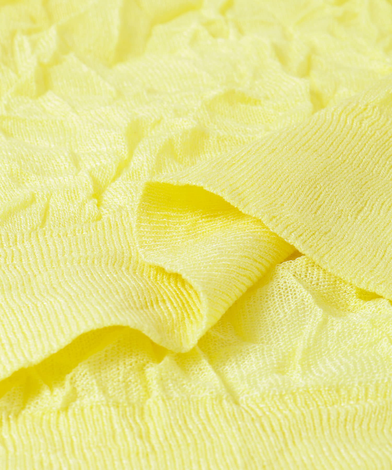 new basic　リネン混ワッシャーシャツカラーニット YELLOW FREE